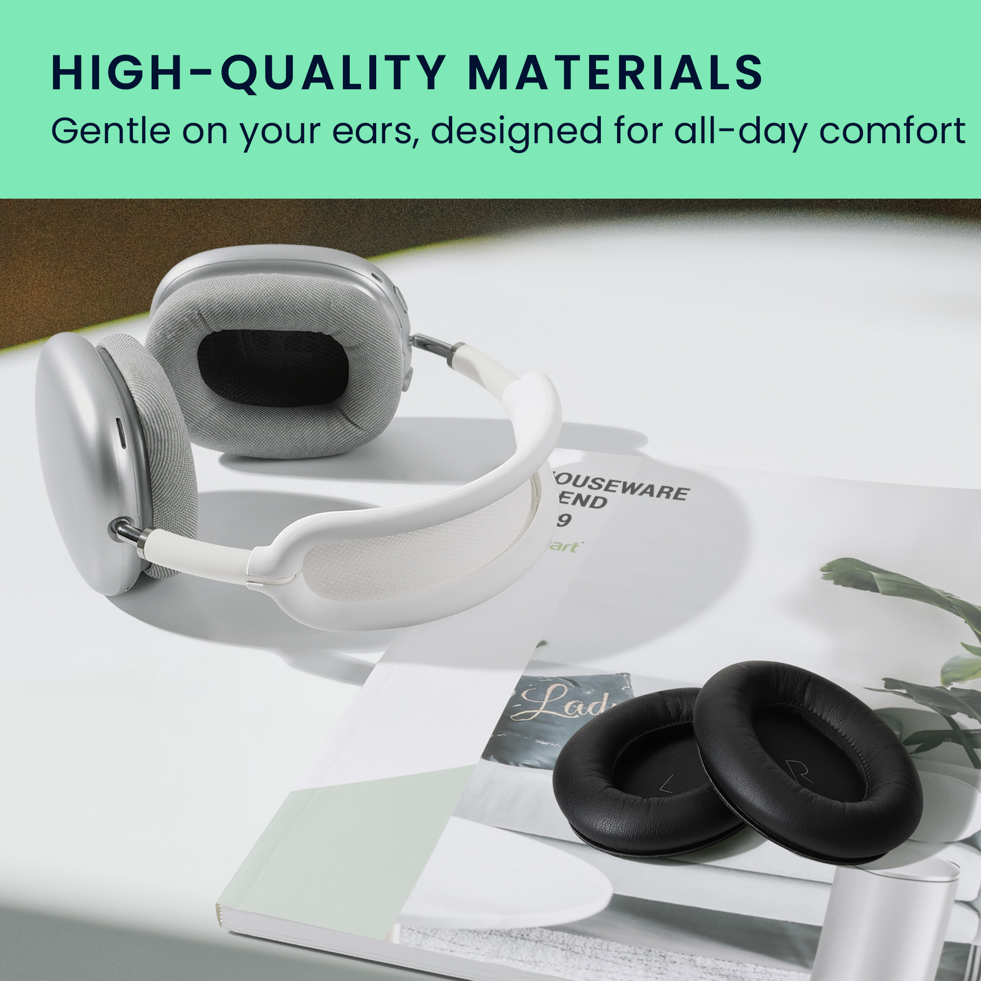 2 ks Náhradní náušníky na sluchátka JBL Tour One Replacement Ear Pads kwmobile - černá