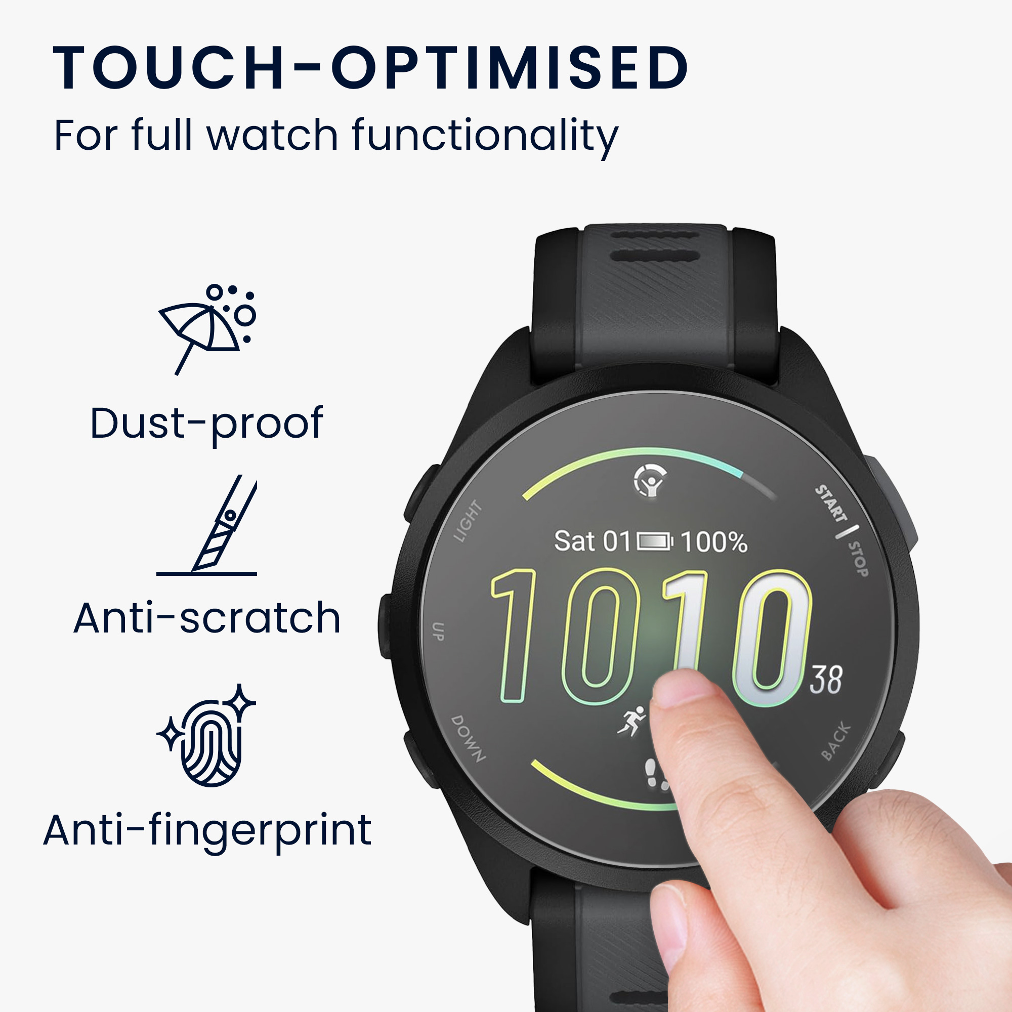 Ochranná skla pro Garmin Forerunner 165 / Forerunner 165 Music kwmobile sada 2 ks - transparentní