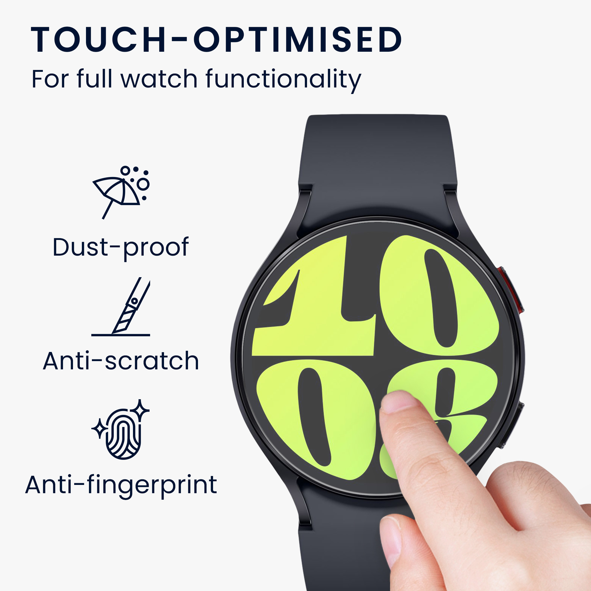 2x Ochranné sklo na hodinky Galaxy Watch 6 44mm kwmobile transparentní