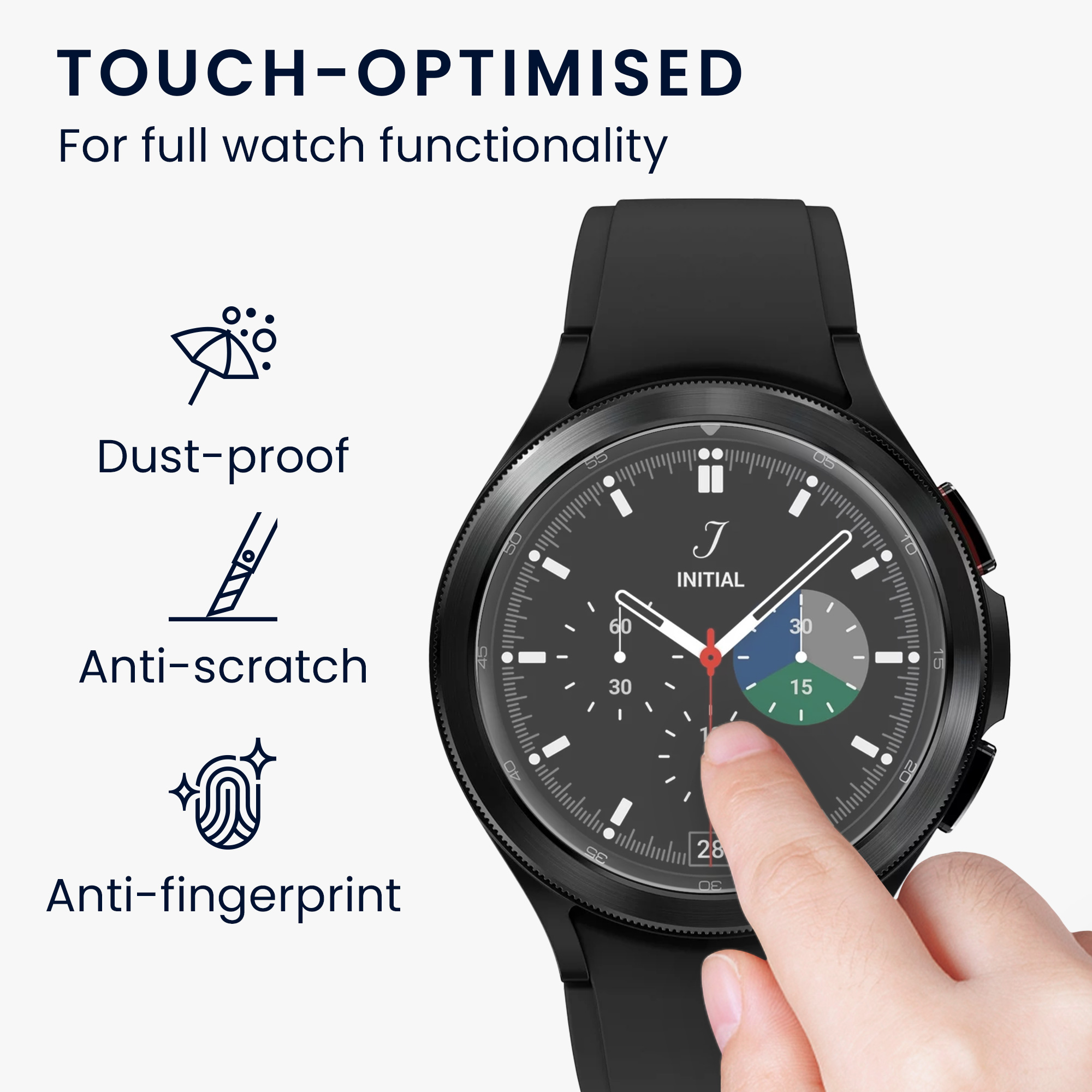 2x Ochranné sklo na hodinky Galaxy Watch 4 Classic (46mm) kwmobile transparentní