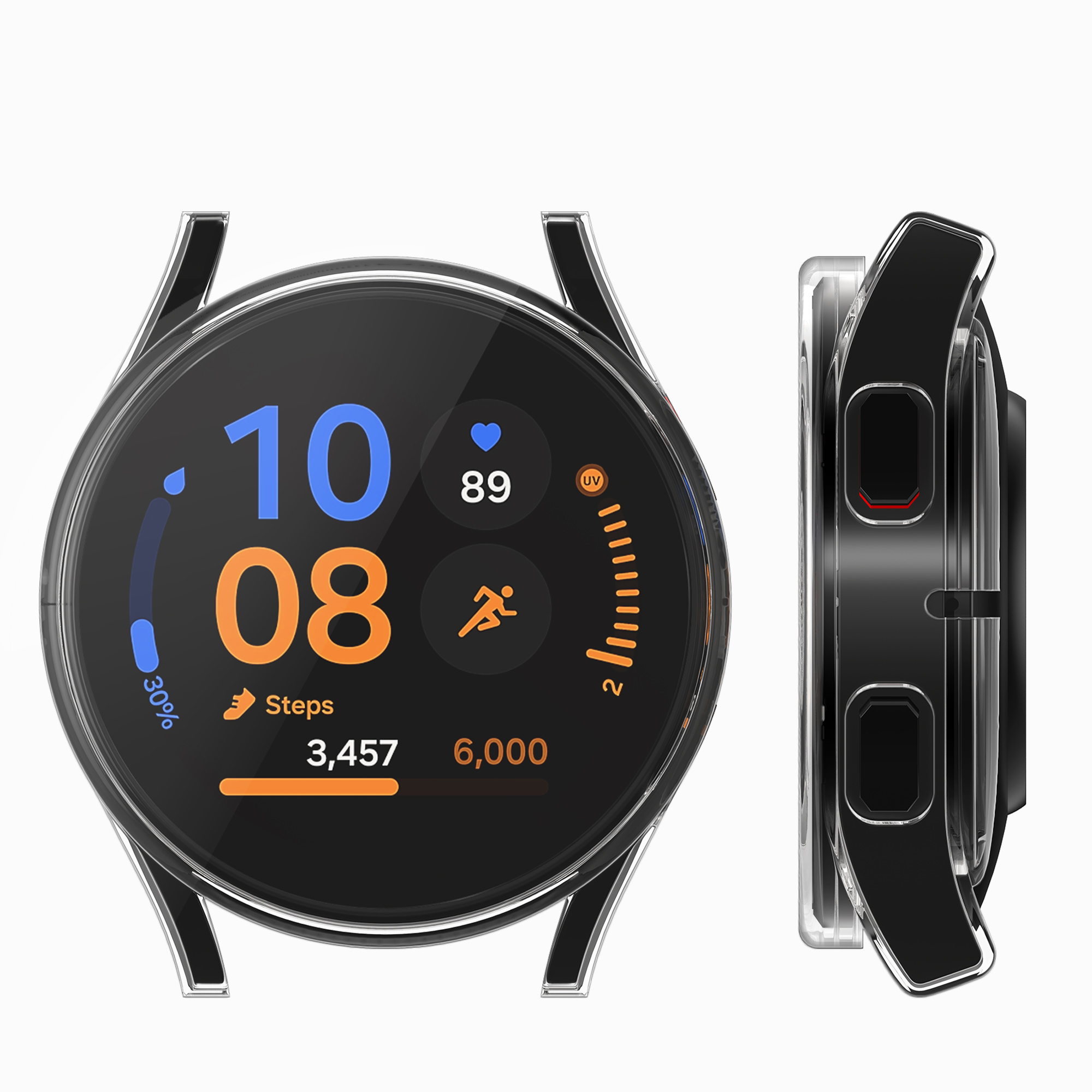 2x Ochranná fólie na hodinky Galaxy Watch FE 40mm kwmobile transparentní/černý
