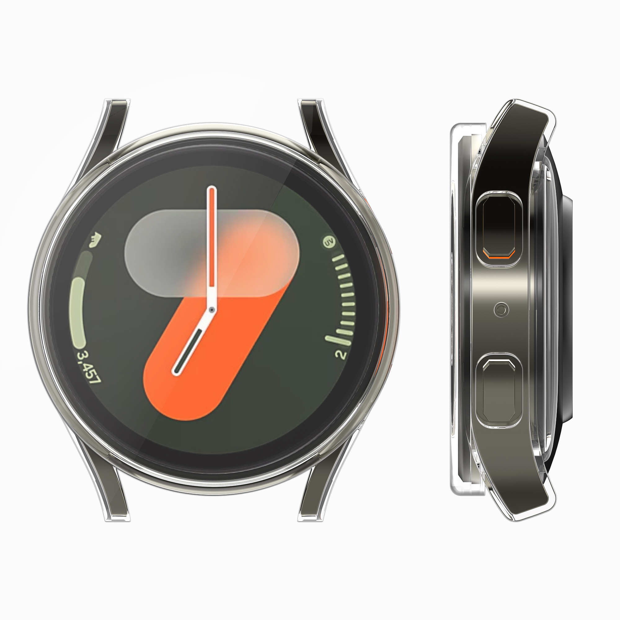 2x obal s ochranným sklem pro Samsung Galaxy Watch 7 40mm kwmobile silikonové - transparentní