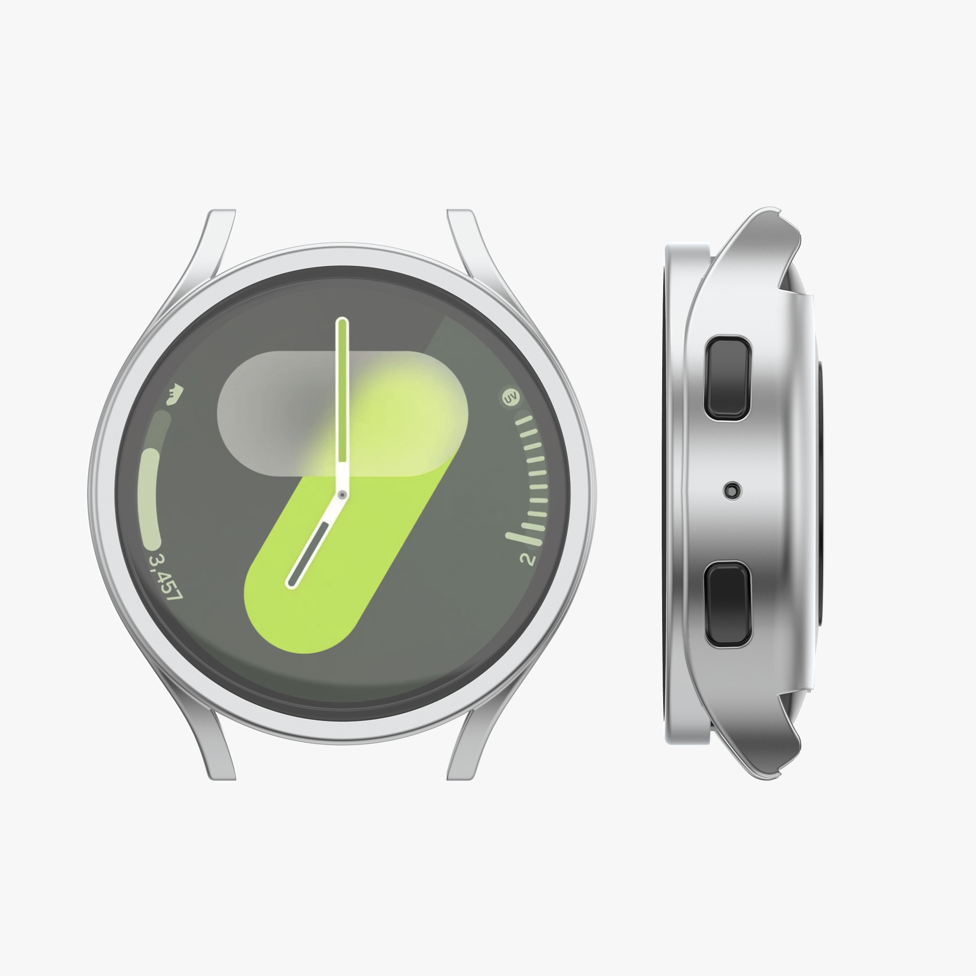 Kryt s ochranou displeje pro Samsung Galaxy Watch 7 44 mm, 2 ks kwmobile ‑ černá / stříbrná