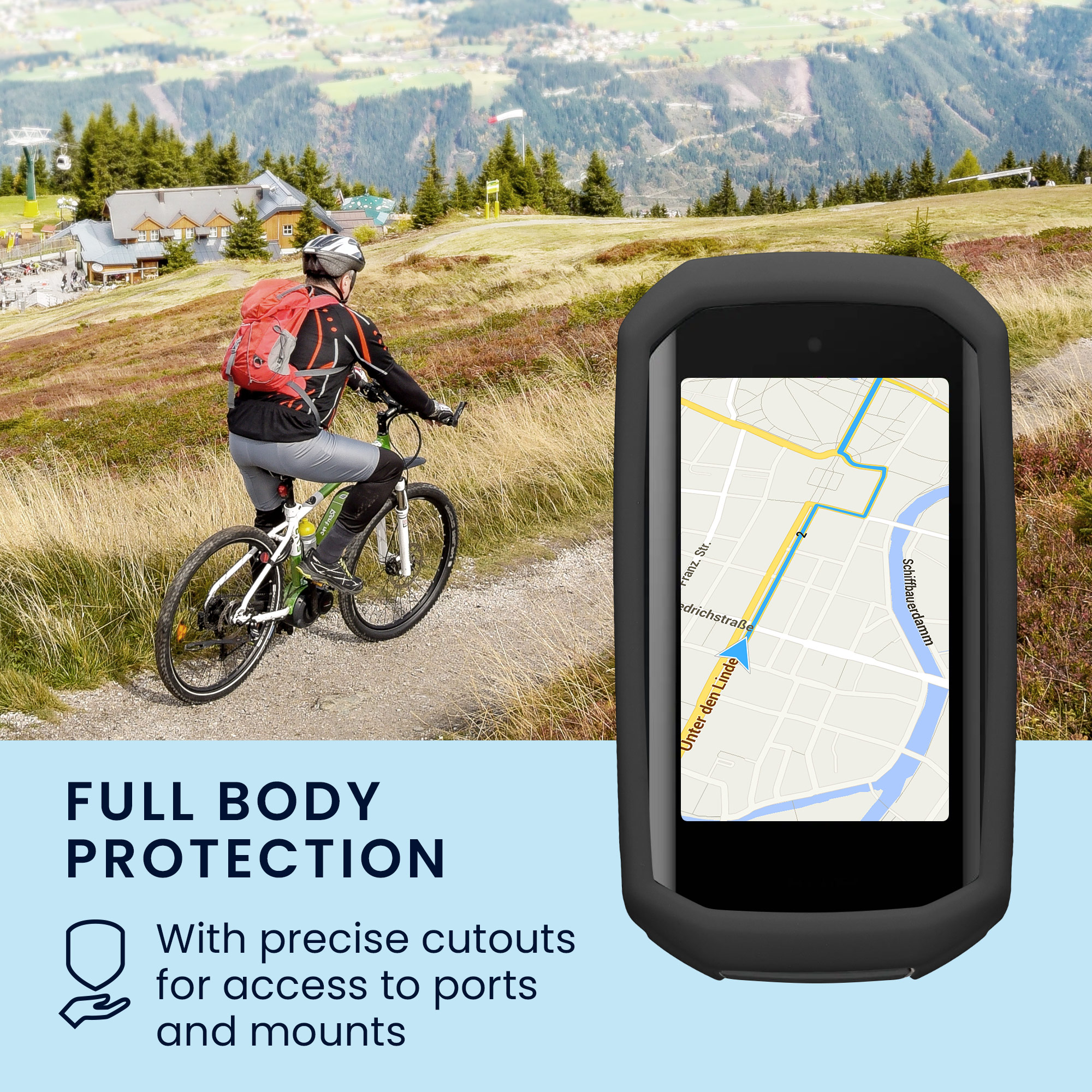 Silikonové pouzdro Garmin Edge 1050 kwmobile černý