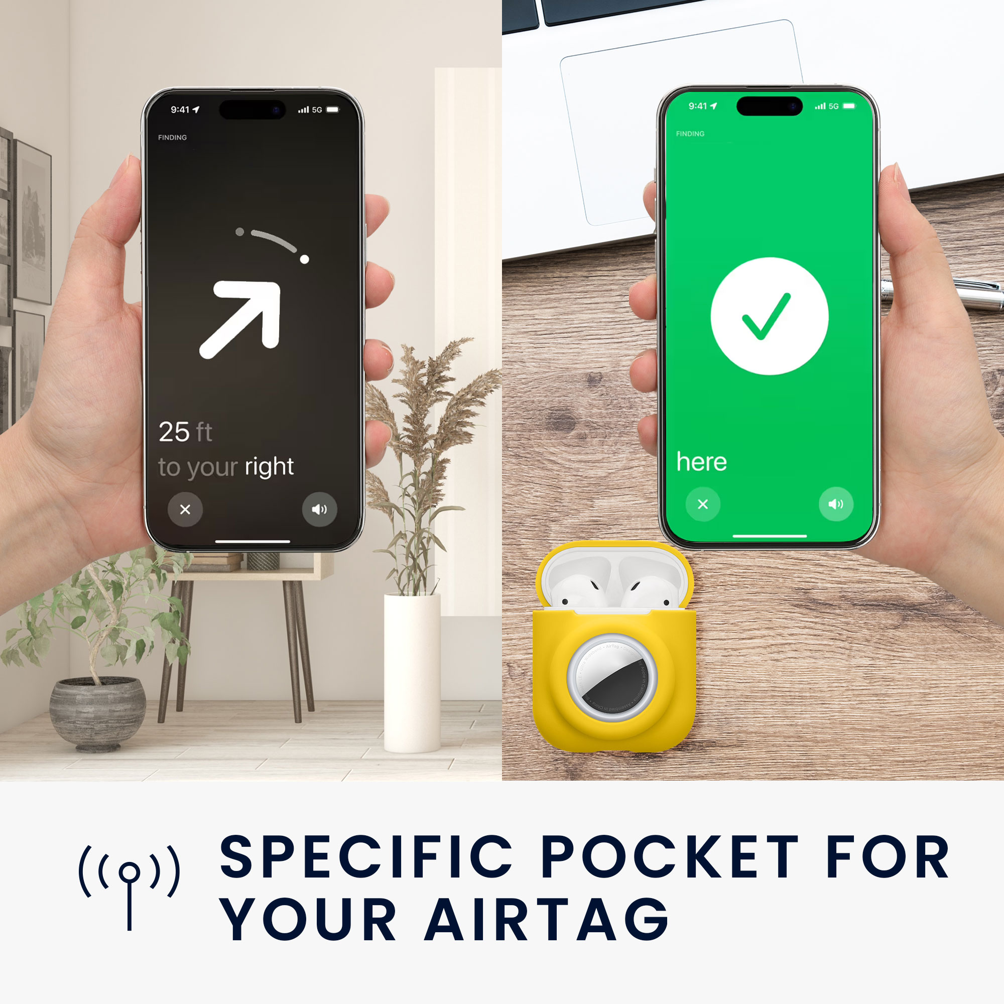 Obal pro Apple Airpods 1 & 2 kwmobile s karabinou silikonové - žlutá