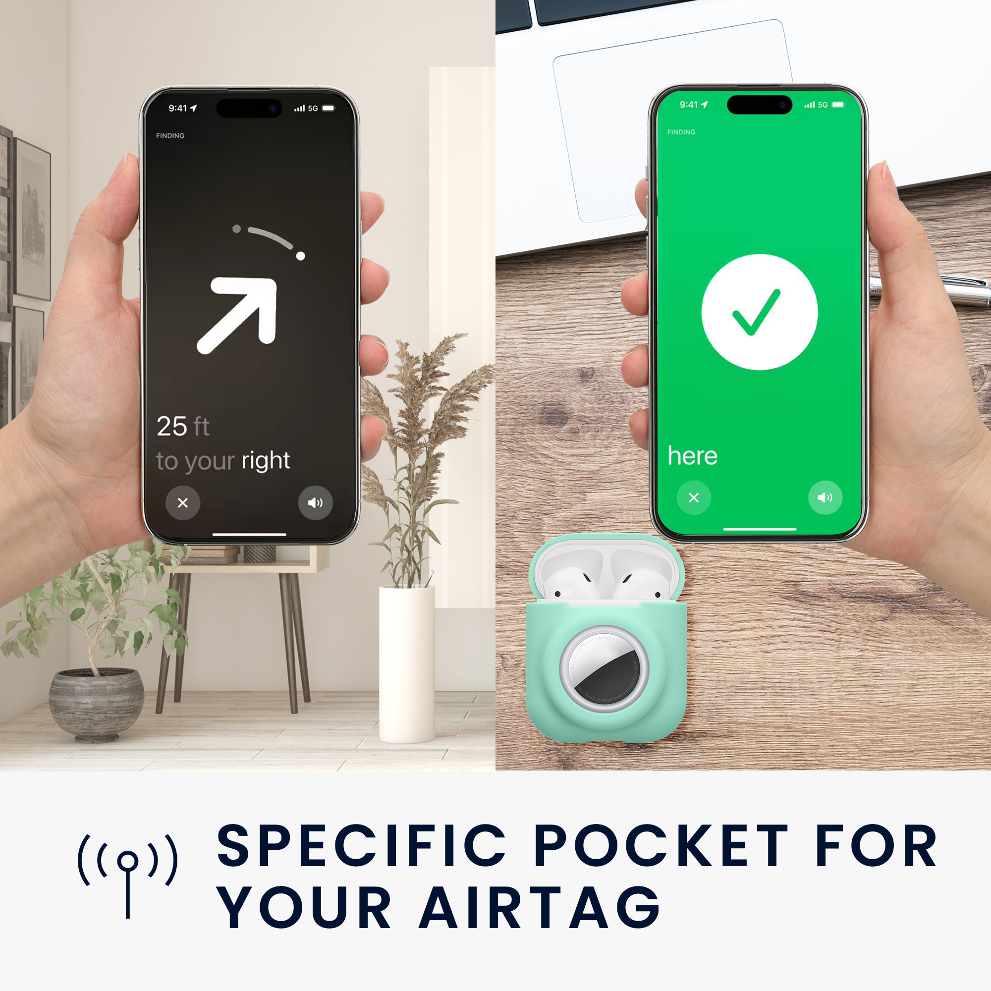 Obal pro Apple Airpods 1 & 2 kwmobile s karabinou silikonové - mátová