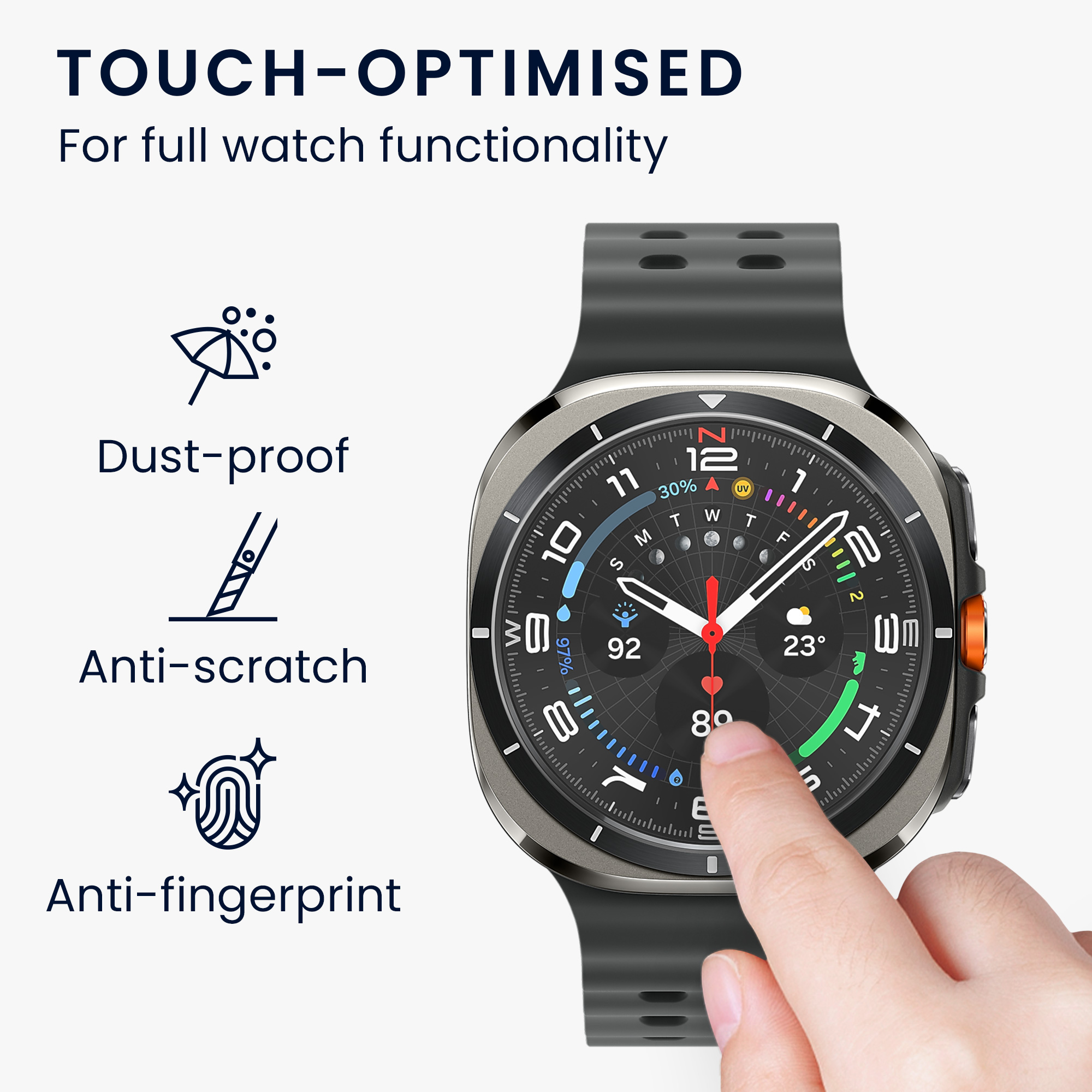 2x Ochranné sklo na hodinky Galaxy Watch 7 Ultra kwmobile transparentní