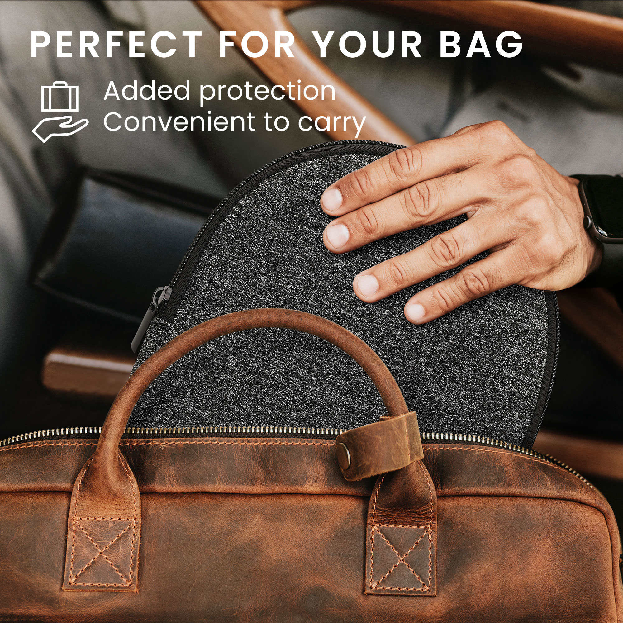 Pouzdro na sluchátka Tune 600 / 500BT / 510BT / 450 kwmobile - soft travel carry bag anthracite/bílá