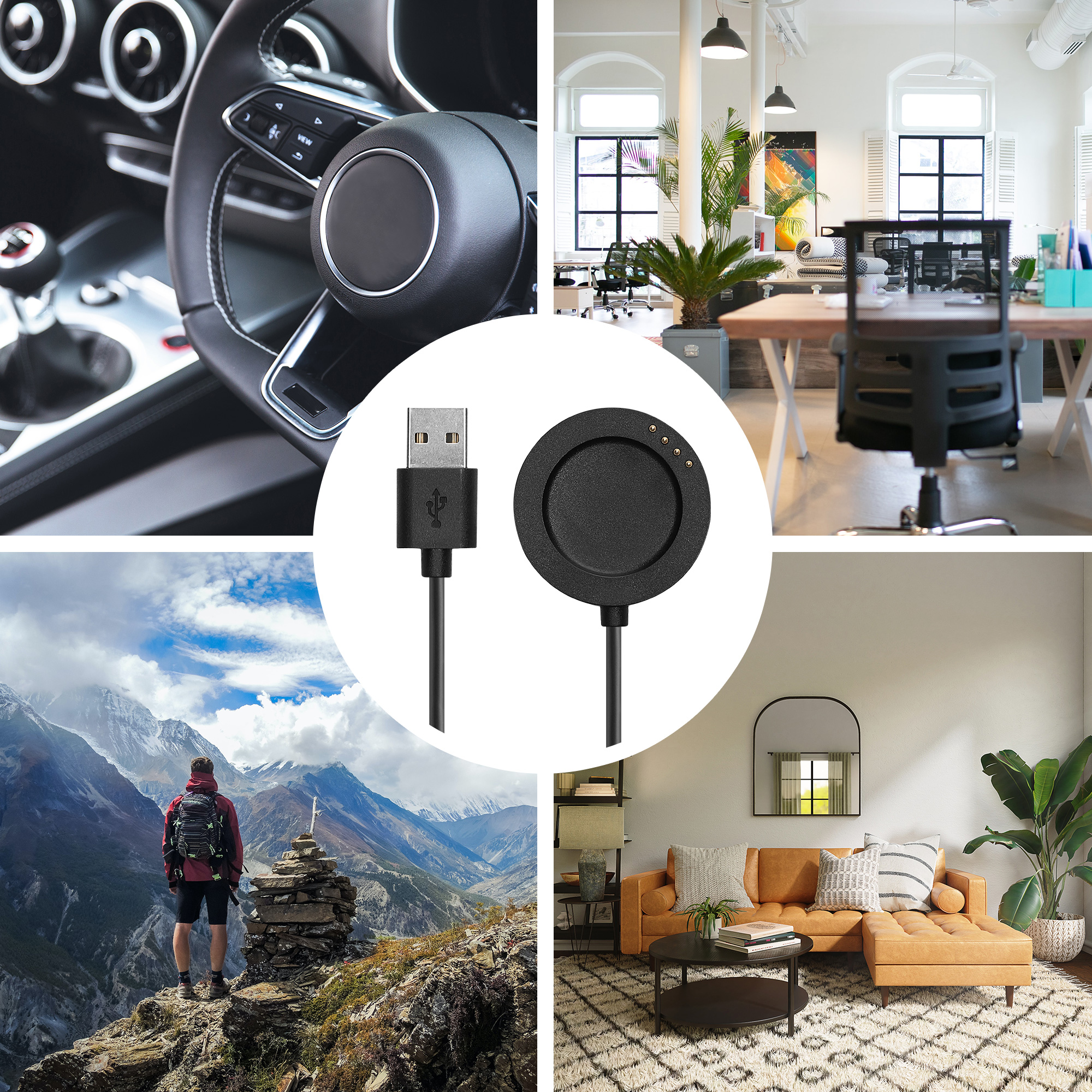 Nabíjecí kabel kwmobile pro Xiaomi Watch S4 Sport, černá