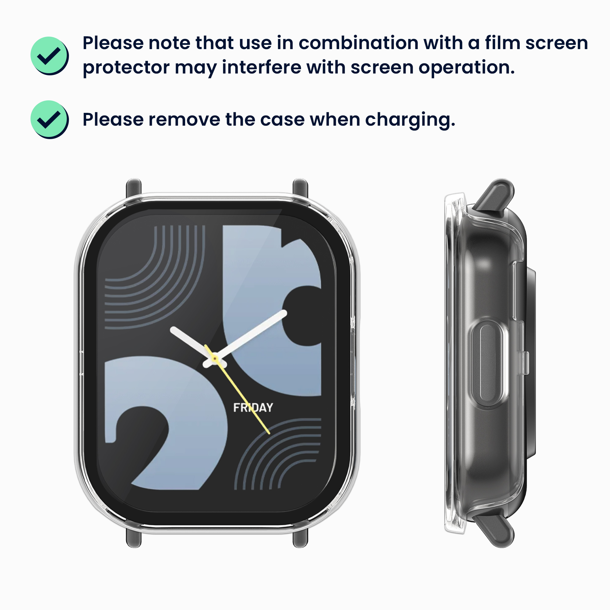kwmobile ochranný kryt s tvrzeným sklem Redmi Watch 5 Lite - transparentní