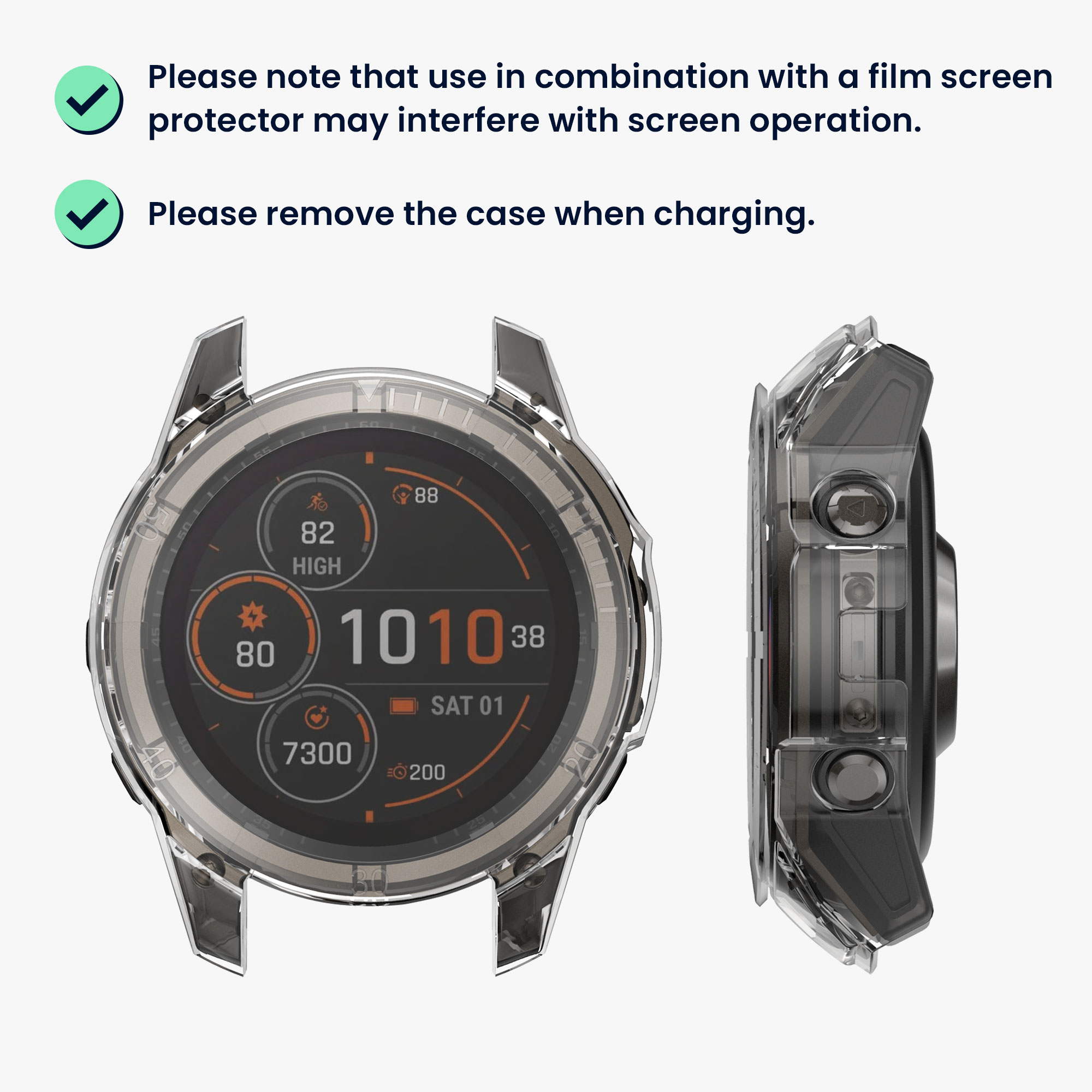 Ochranný kryt Garmin Fenix kwmobile 2 ks transparentně-černé