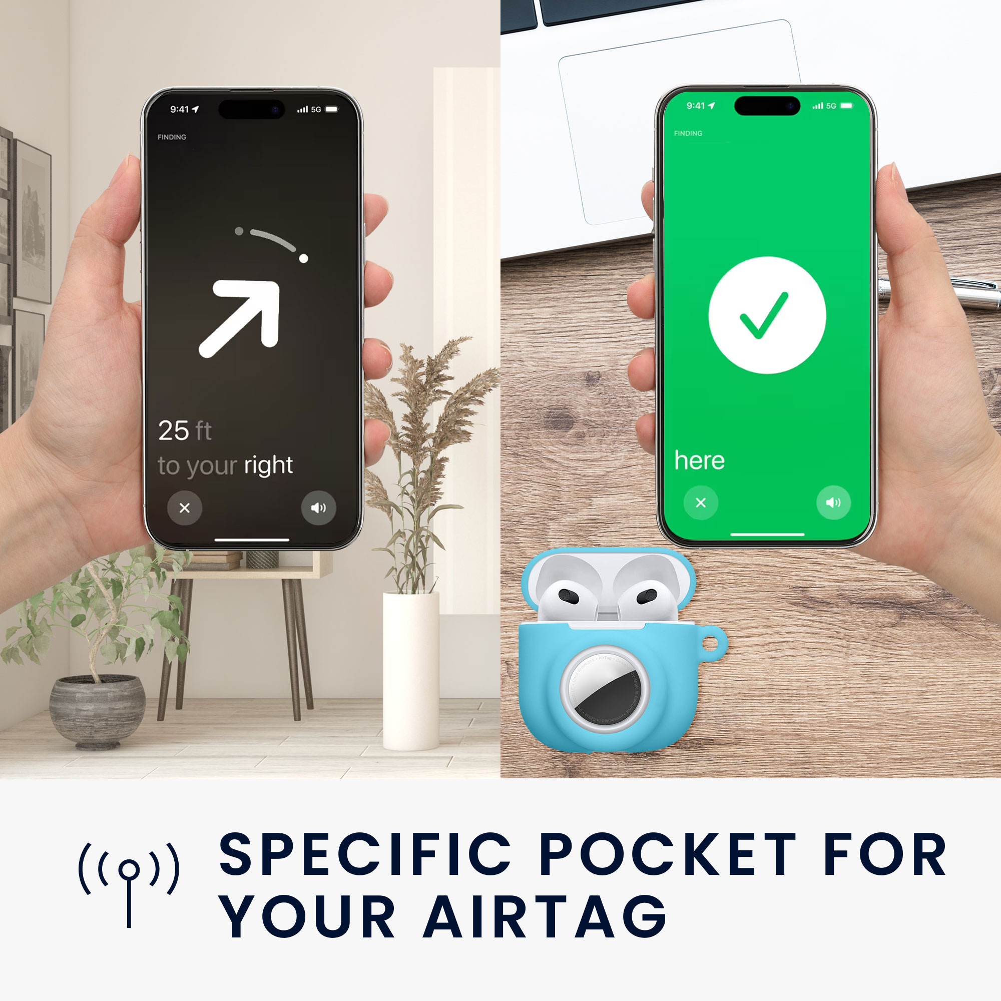 Obal pro Apple Airpods 4 kwmobile s karabinou silikonové - světle modrá