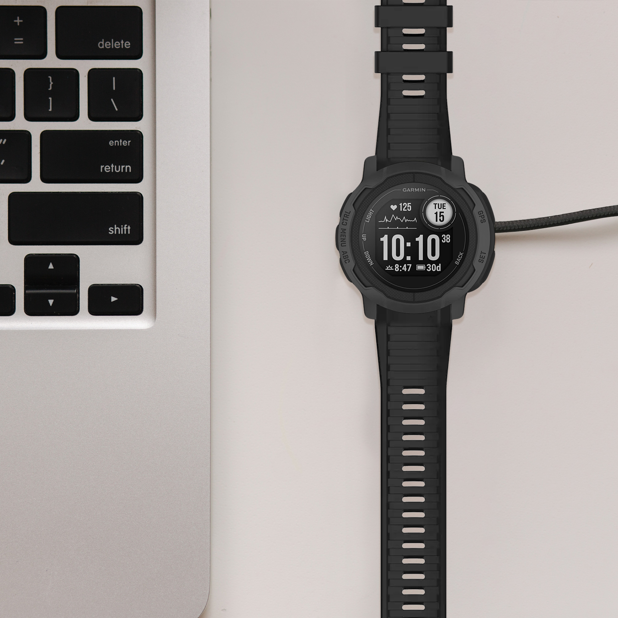 Nabíječka pro chytré hodinky kwmobile pro Garmin Smartwatch Instinct / Fenix /… - černá