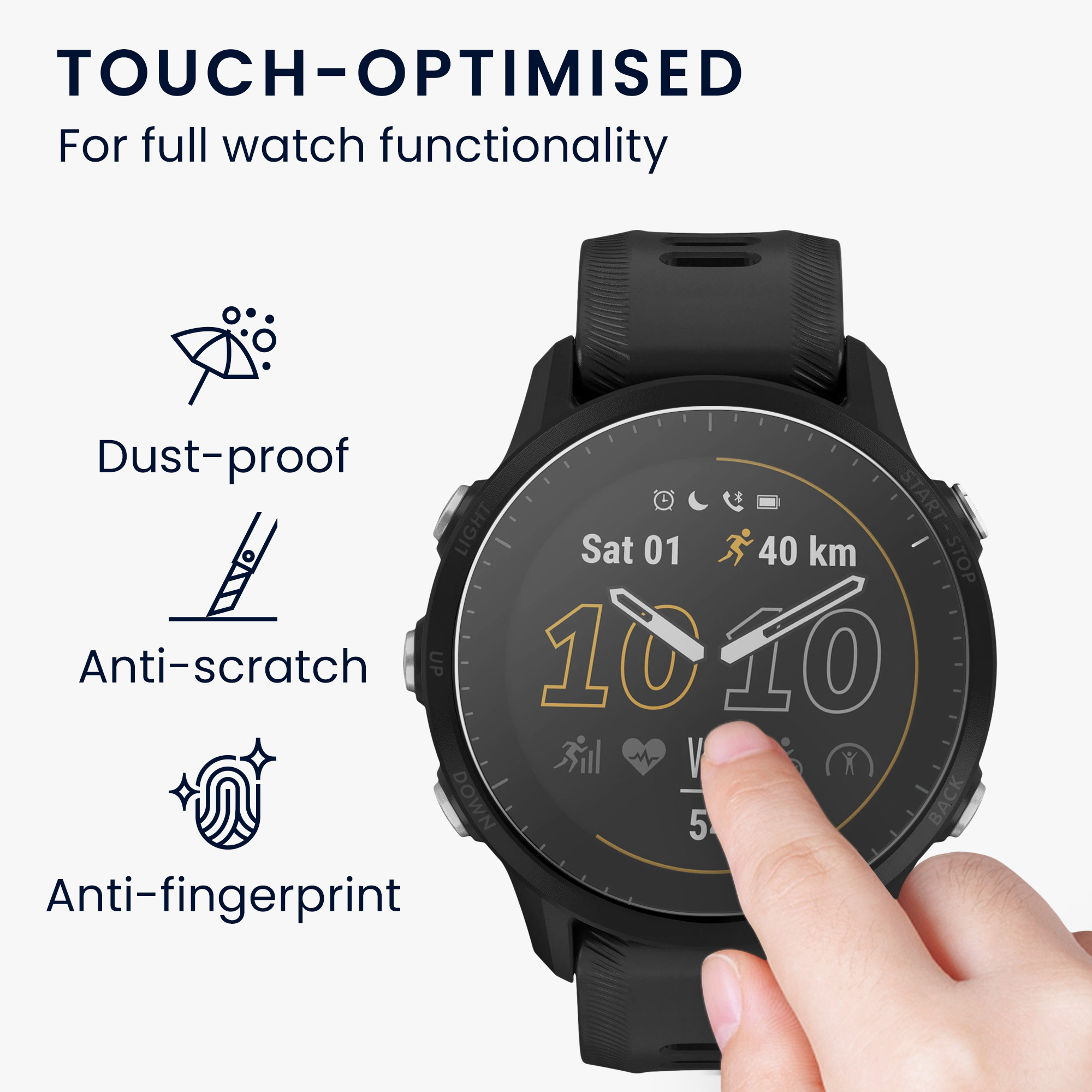Ochranná fólie hodinek Garmin Forerunner 955 / Fore kwmobile 2 ks transparentní