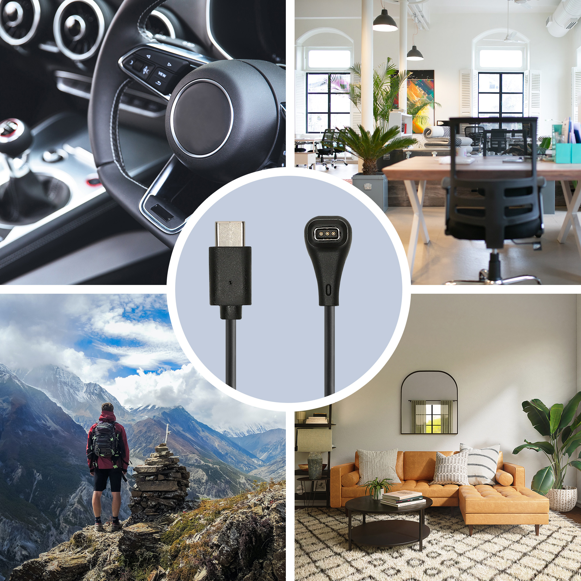 Nabíjecí kabel k chytrým hodinkám COROS PACE Pro kwmobile - černá