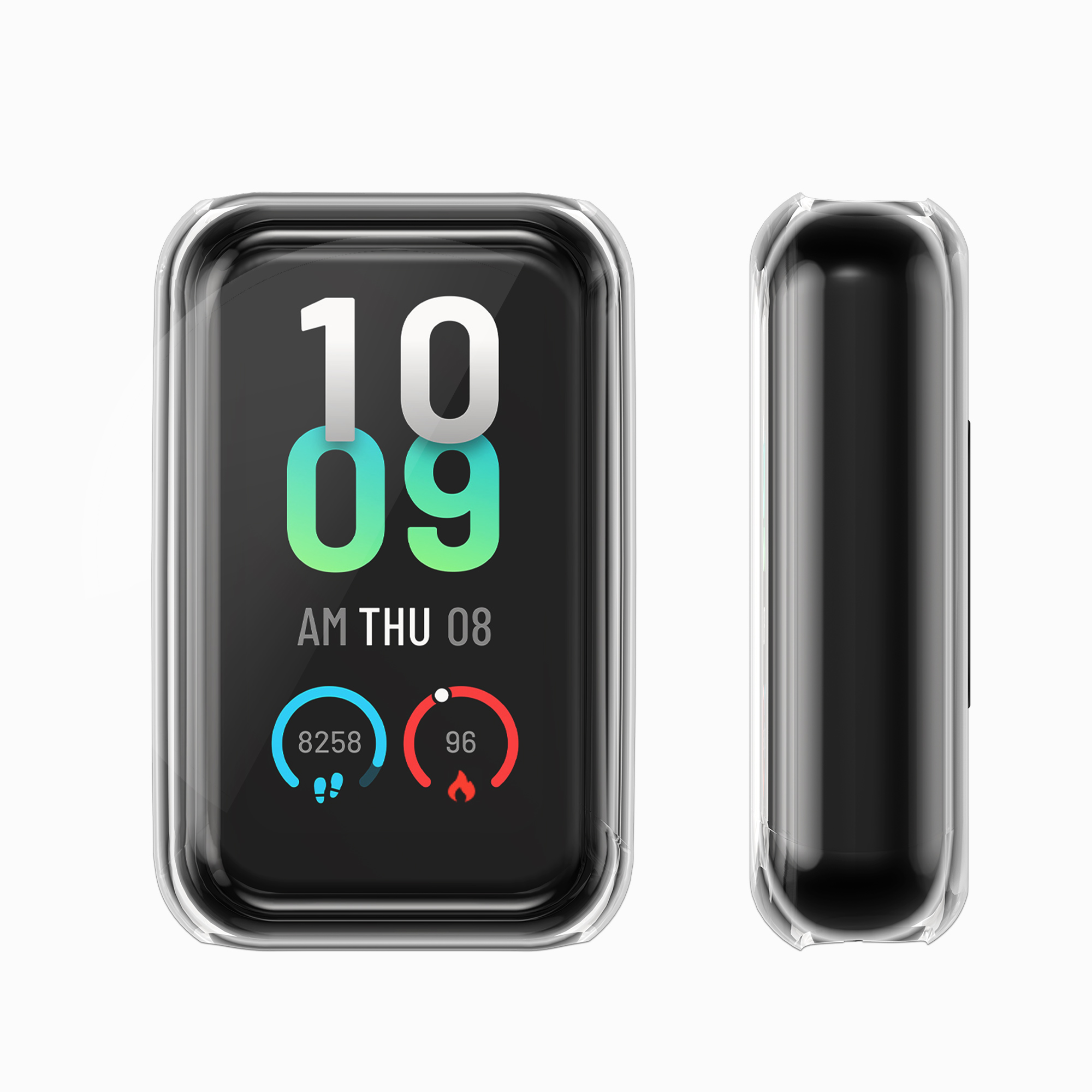 Sada 2 krytů s ochranou displeje pro Amazfit Band 7 kwmobile - černá a stříbrná