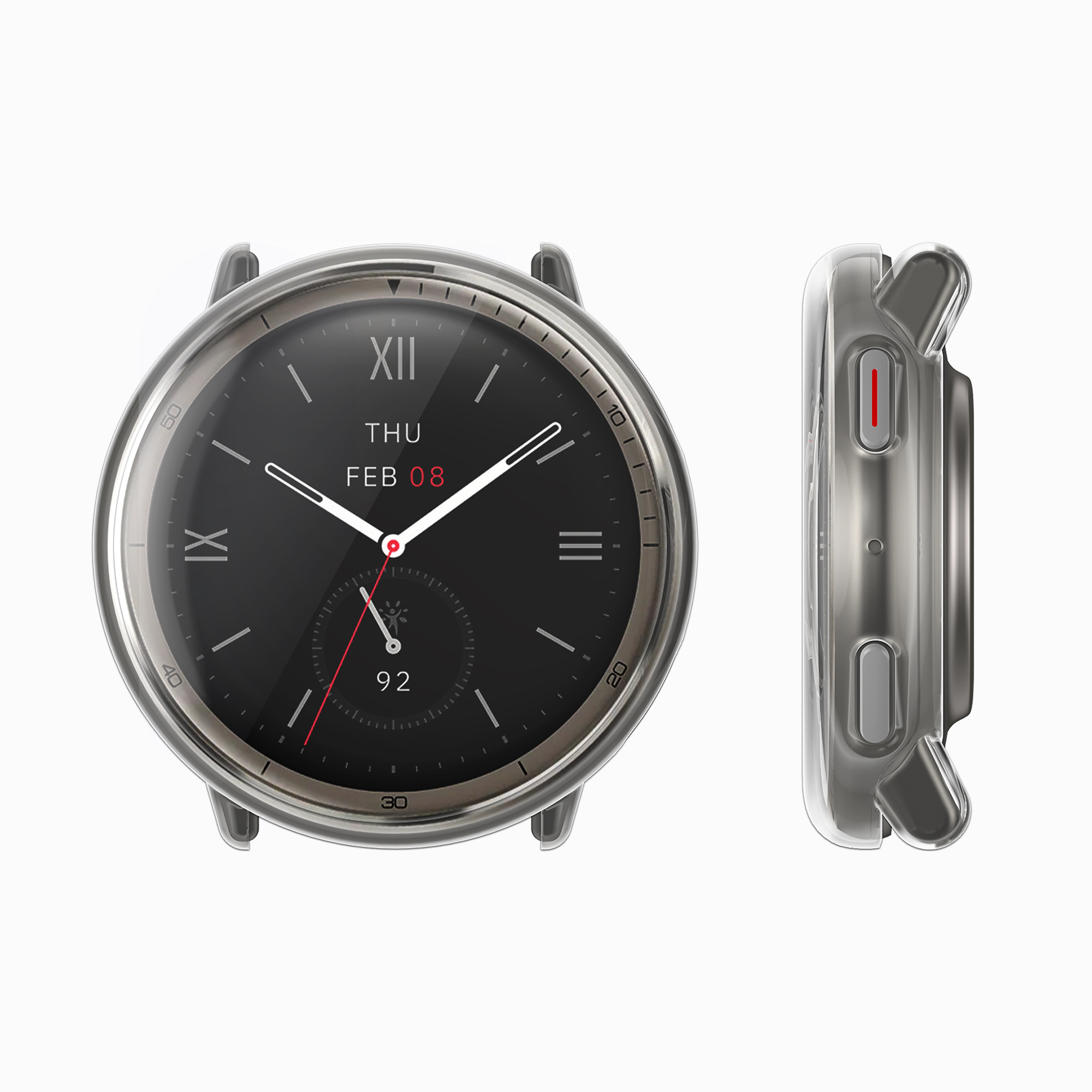 Sada 2 krytů s ochranou displeje pro Amazfit Active2 (A2437) kwmobile - transparentní a černá