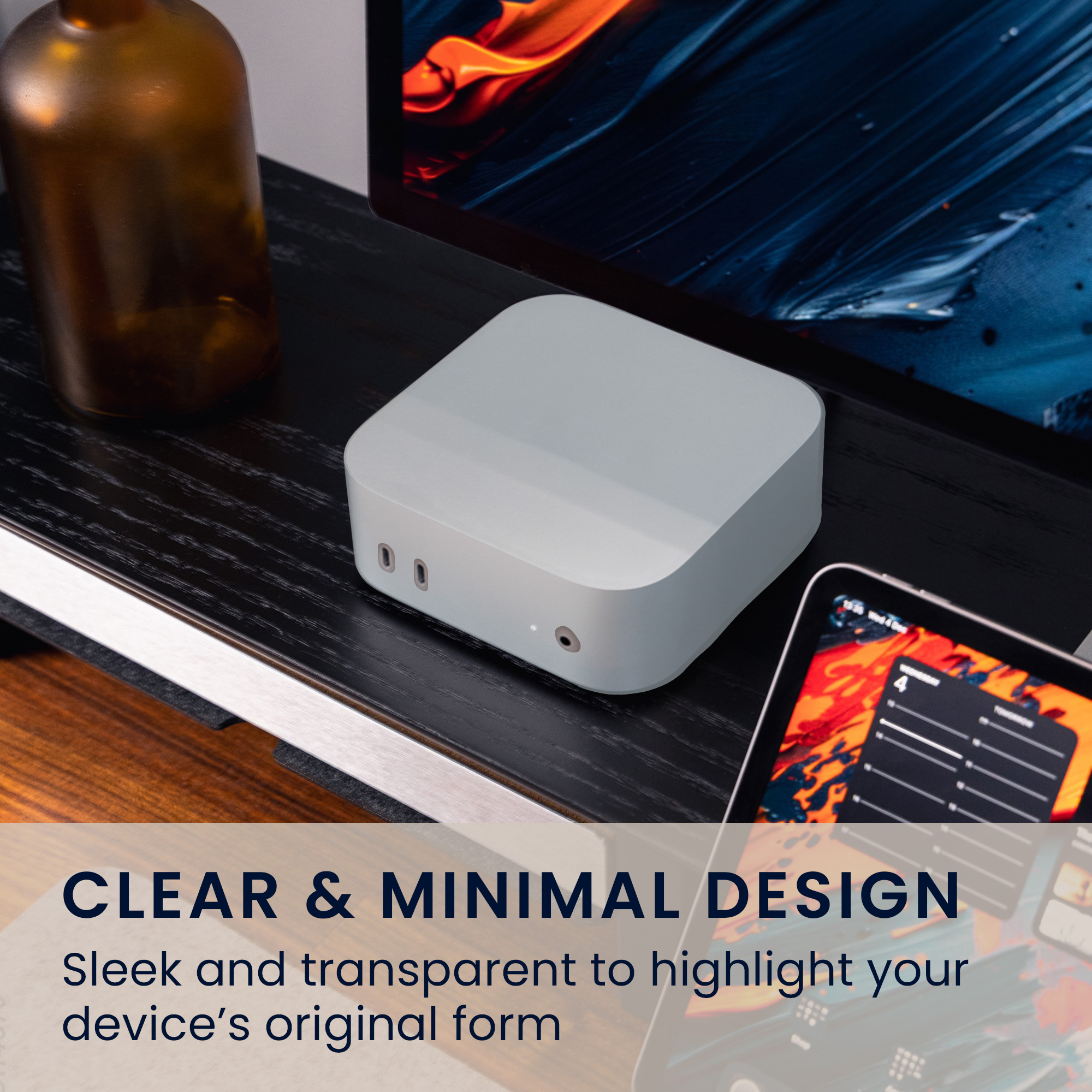 Ochranné silikonové pouzdro pro Apple Mac Mini M4 Pro / Mac Mini M4 kwmobile - transparentní
