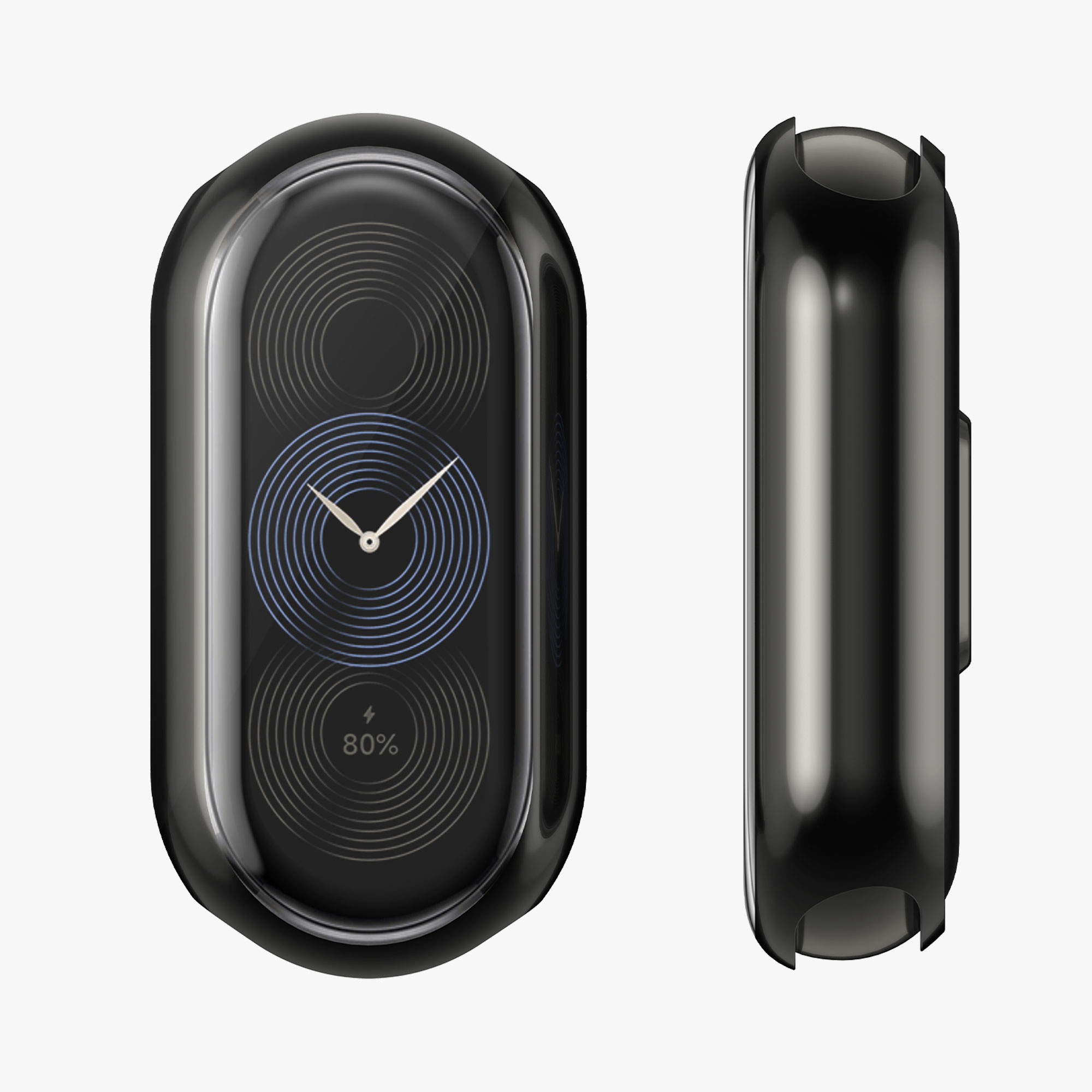 2x obal s ochranou displeje pro Xiaomi Mi Band 9 / Smart Band 9 TPU kwmobile ‑ stříbrná / tmavě šedá