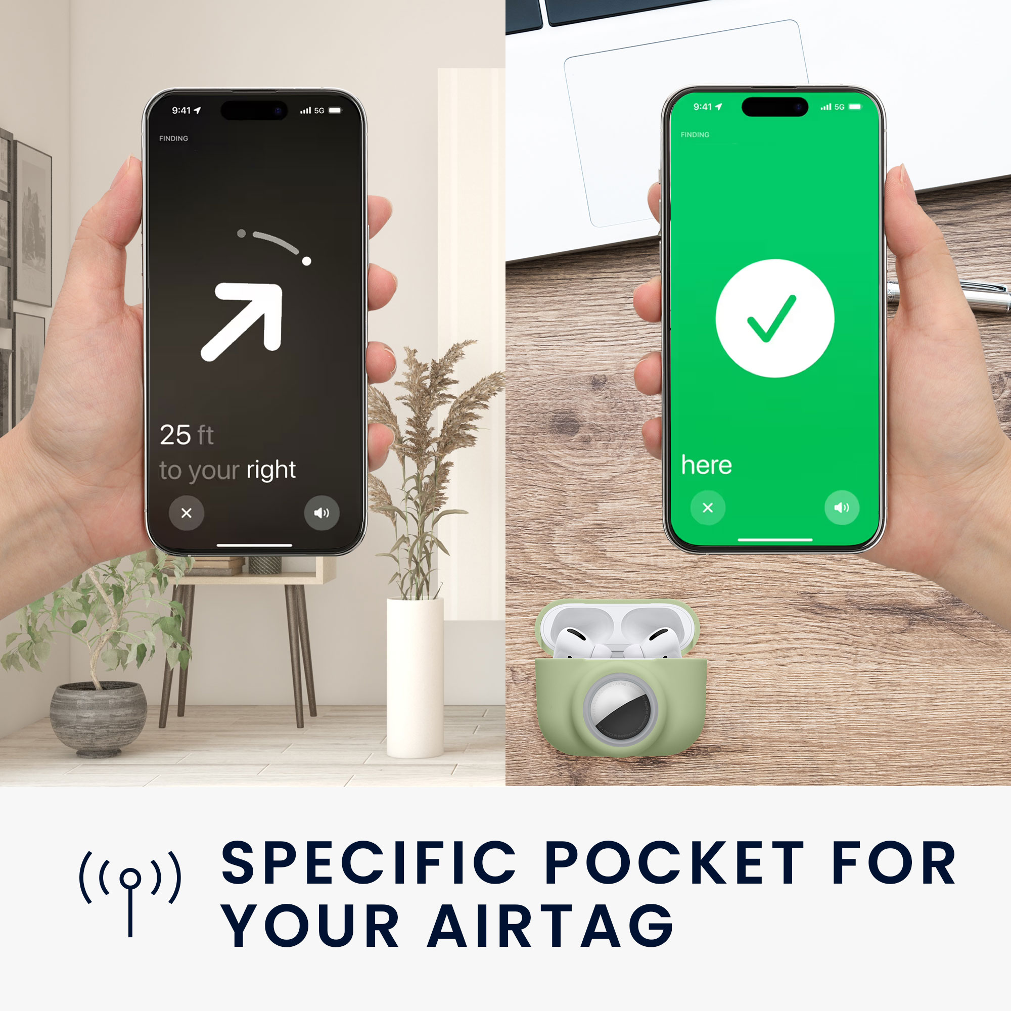 Obal pro Apple Airpods Pro (1.Gen) kwmobile s karabinou silikonové - zelená