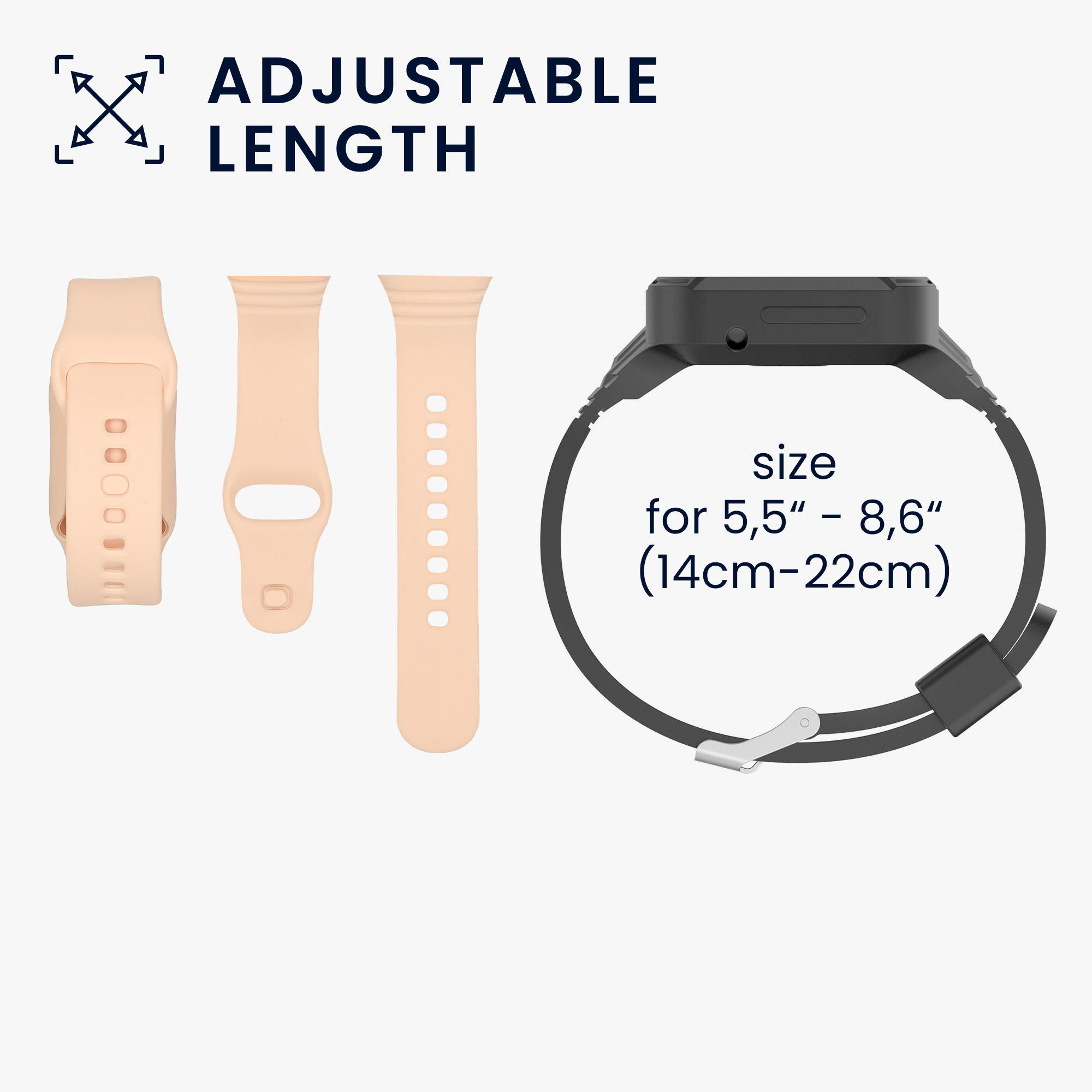 kwmobile řemínek k hodinkám Redmi Watch 3 Active / Redmi Watch 3 Lite - pudrově růžová