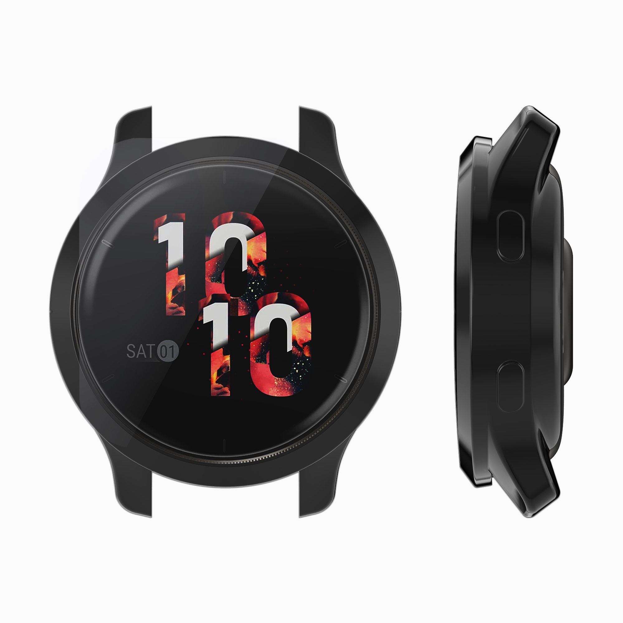 2x Ochranný obal na fitness tracker kwmobile pro Garmin Venu 2S / vivoactive 4S - stříbrná / tmavě šedá