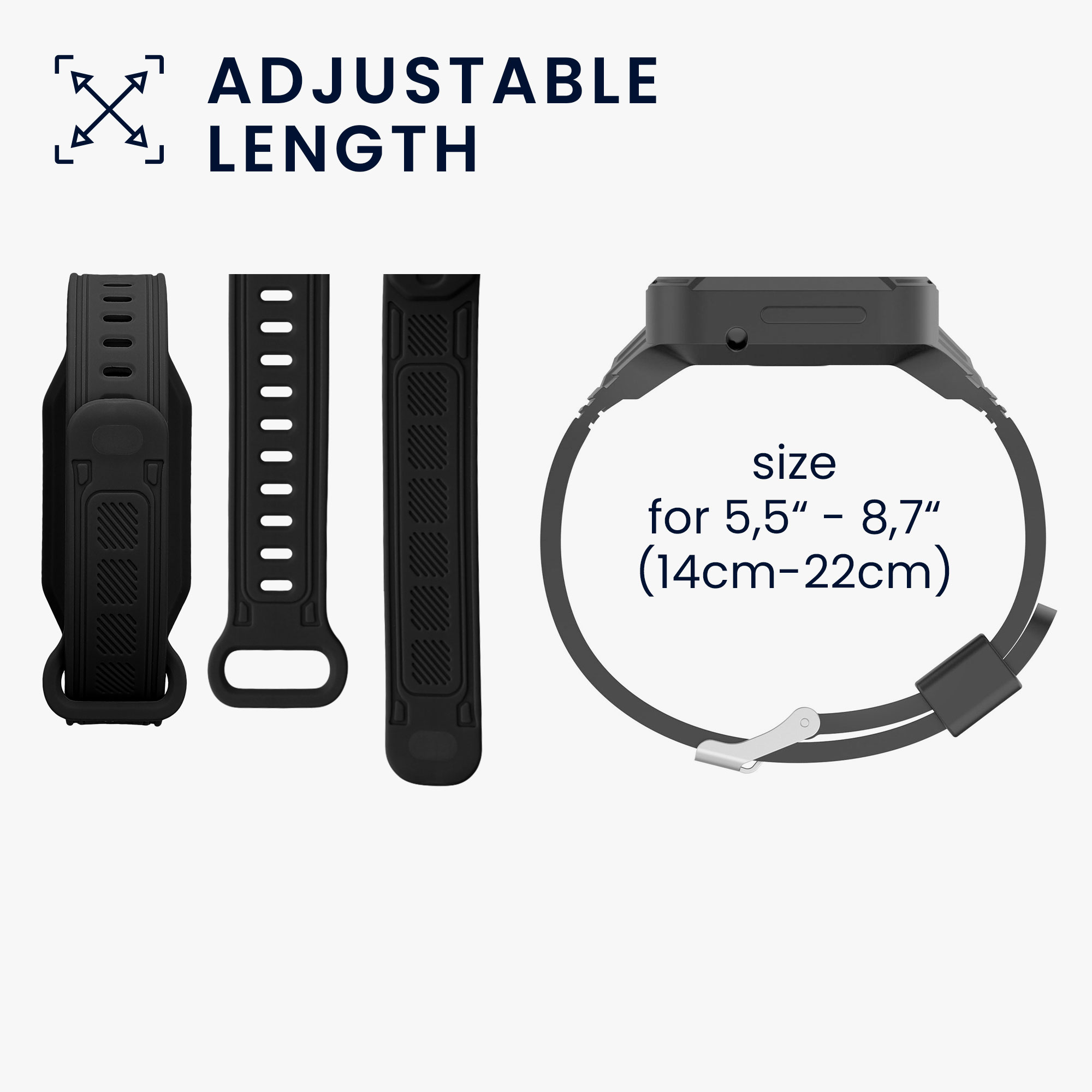 Řemínek Xiaomi Smart Band 10 / Smart Band 9 / 8 7 6 5 4 3 kwmobile - černá