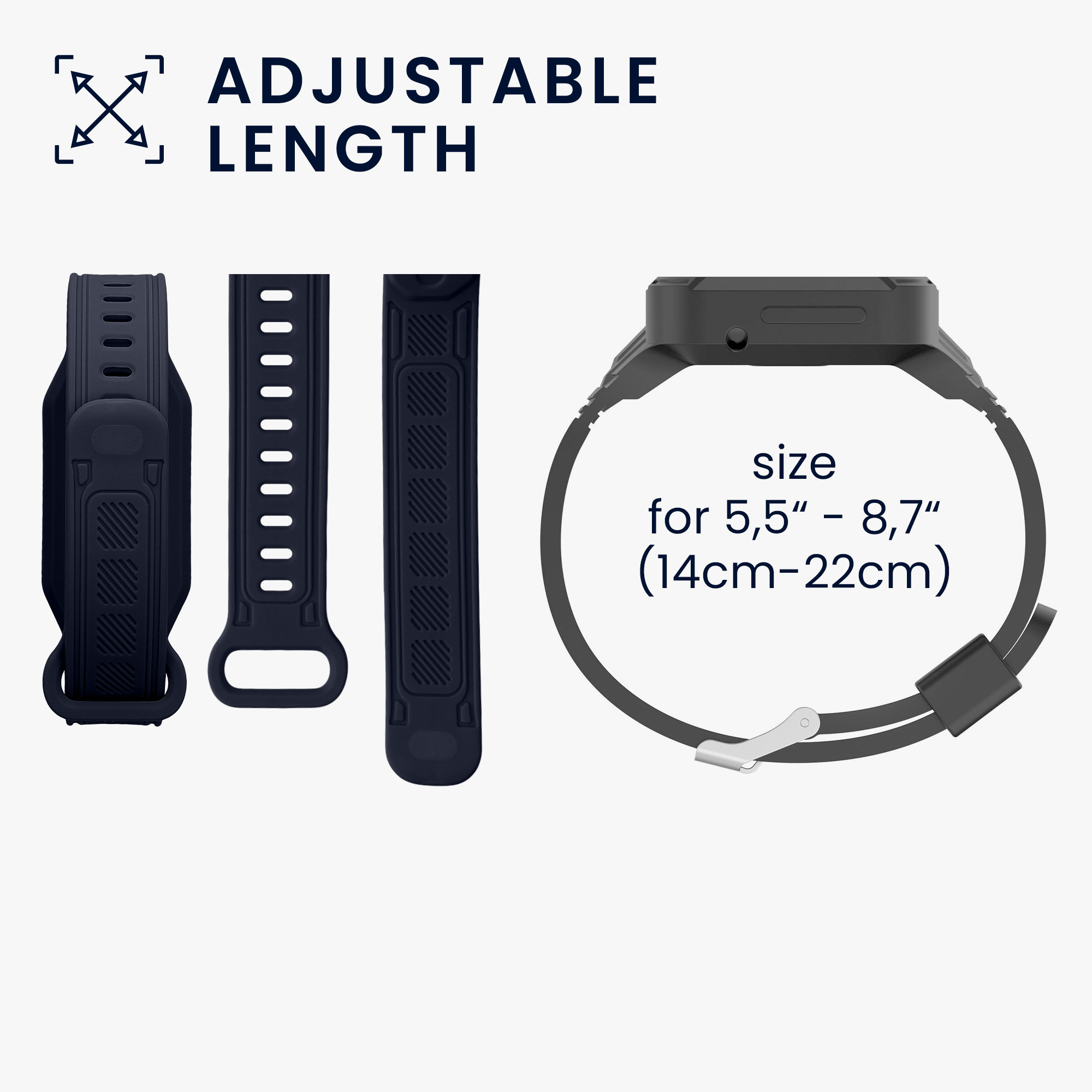 Řemínek Xiaomi Smart Band 10 / Smart Band 9 / 8 7 6 5 4 3 kwmobile - tmavě modrá
