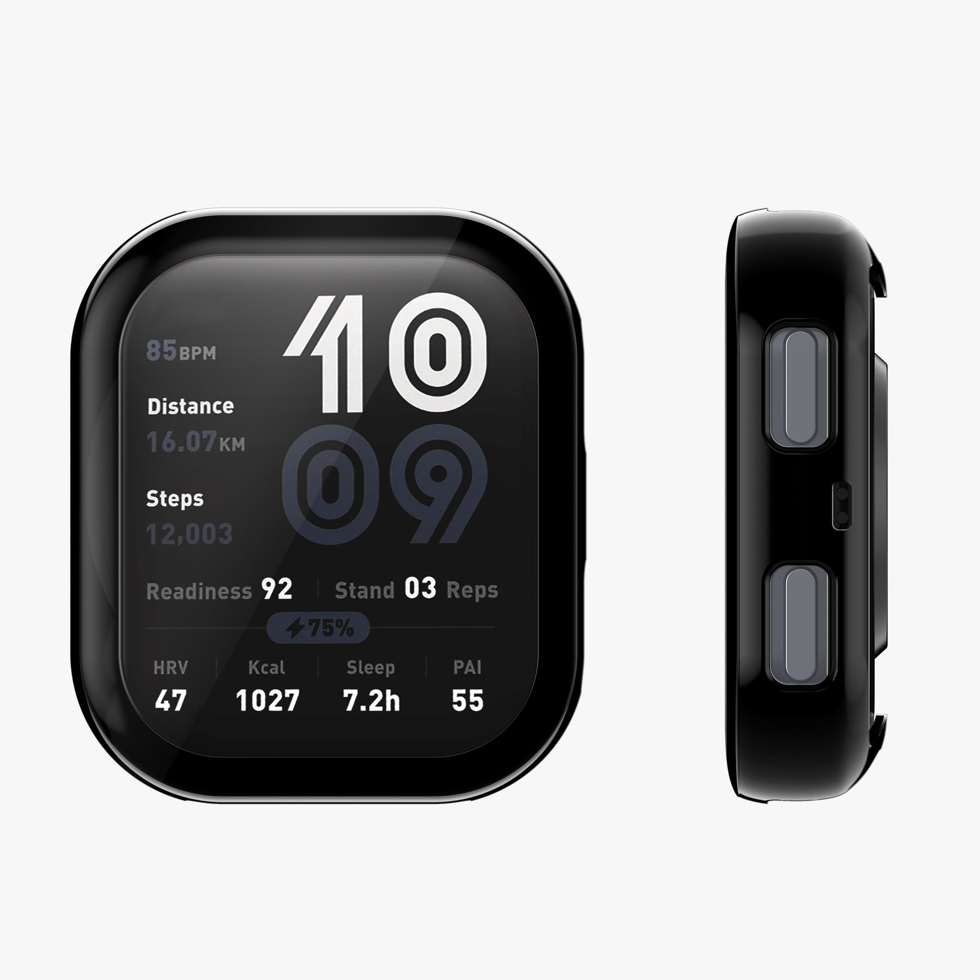 Sada 2 krytů s ochranou displeje pro Amazfit Bip 6 kwmobile - černá a stříbrná 