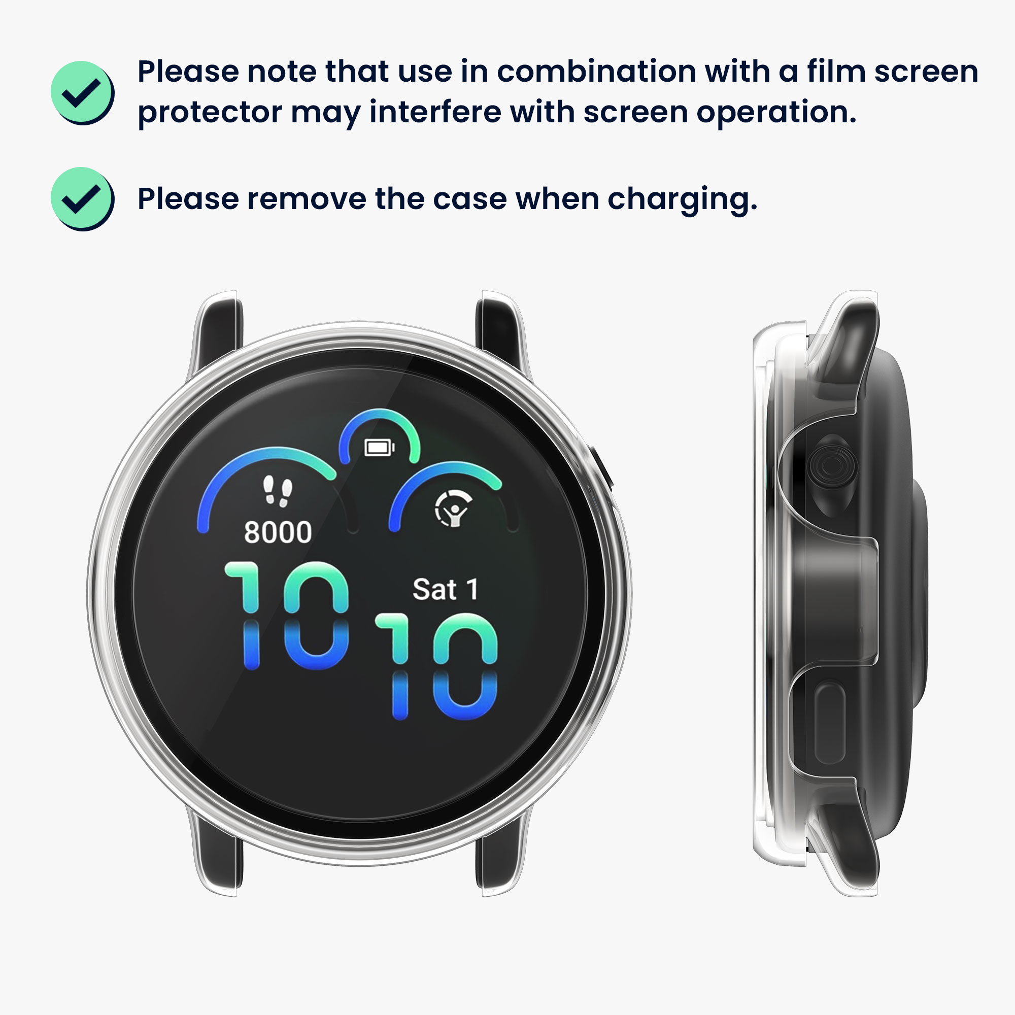 Rámeček se sklem kwmobile pro Garmin vivoactive 6 (42mm) / Active 6 - 2 ks, transparentní / zelená