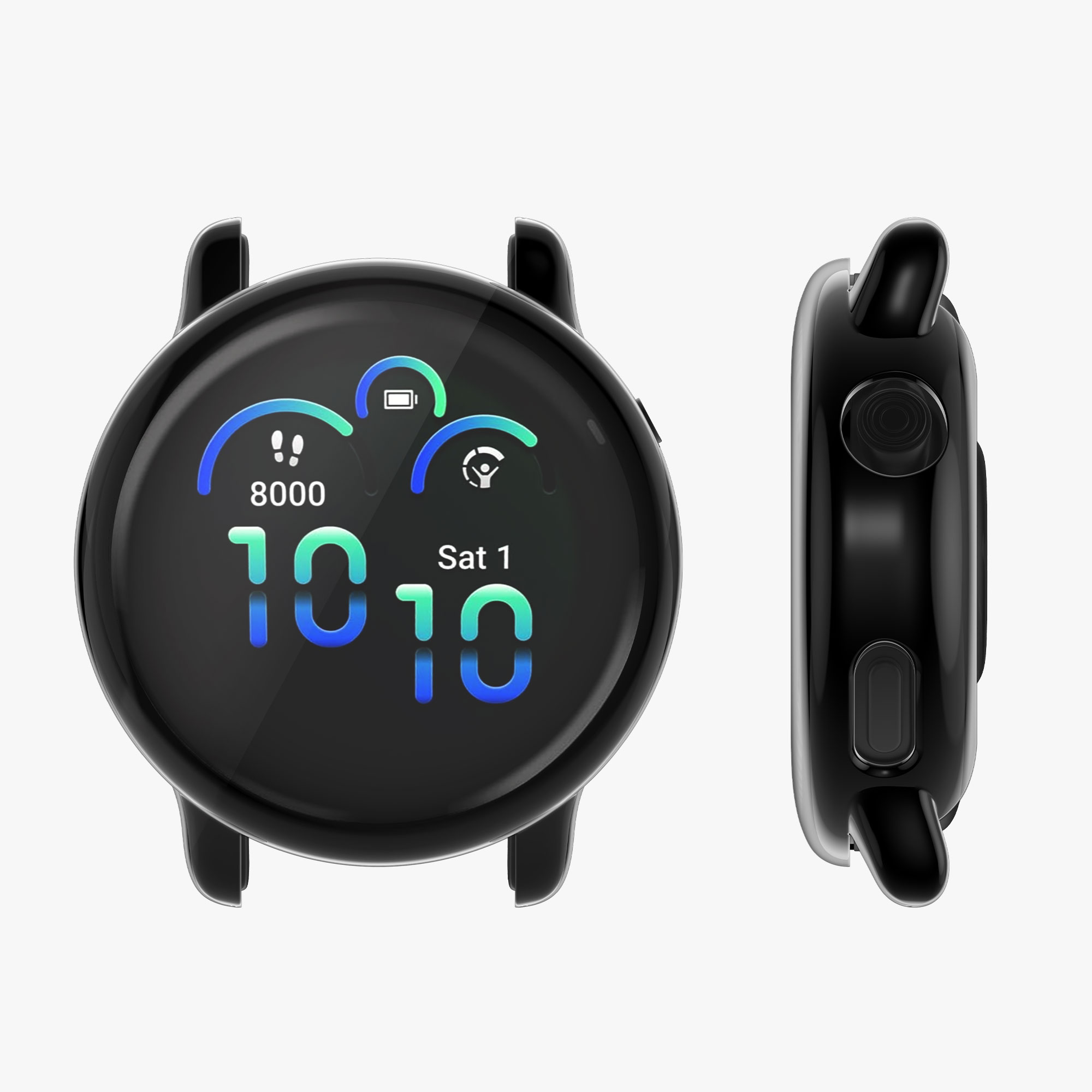 Rámeček se sklem kwmobile pro Garmin vivoactive 6 (42mm) / Active 6 - 2 ks, černá / stříbrná