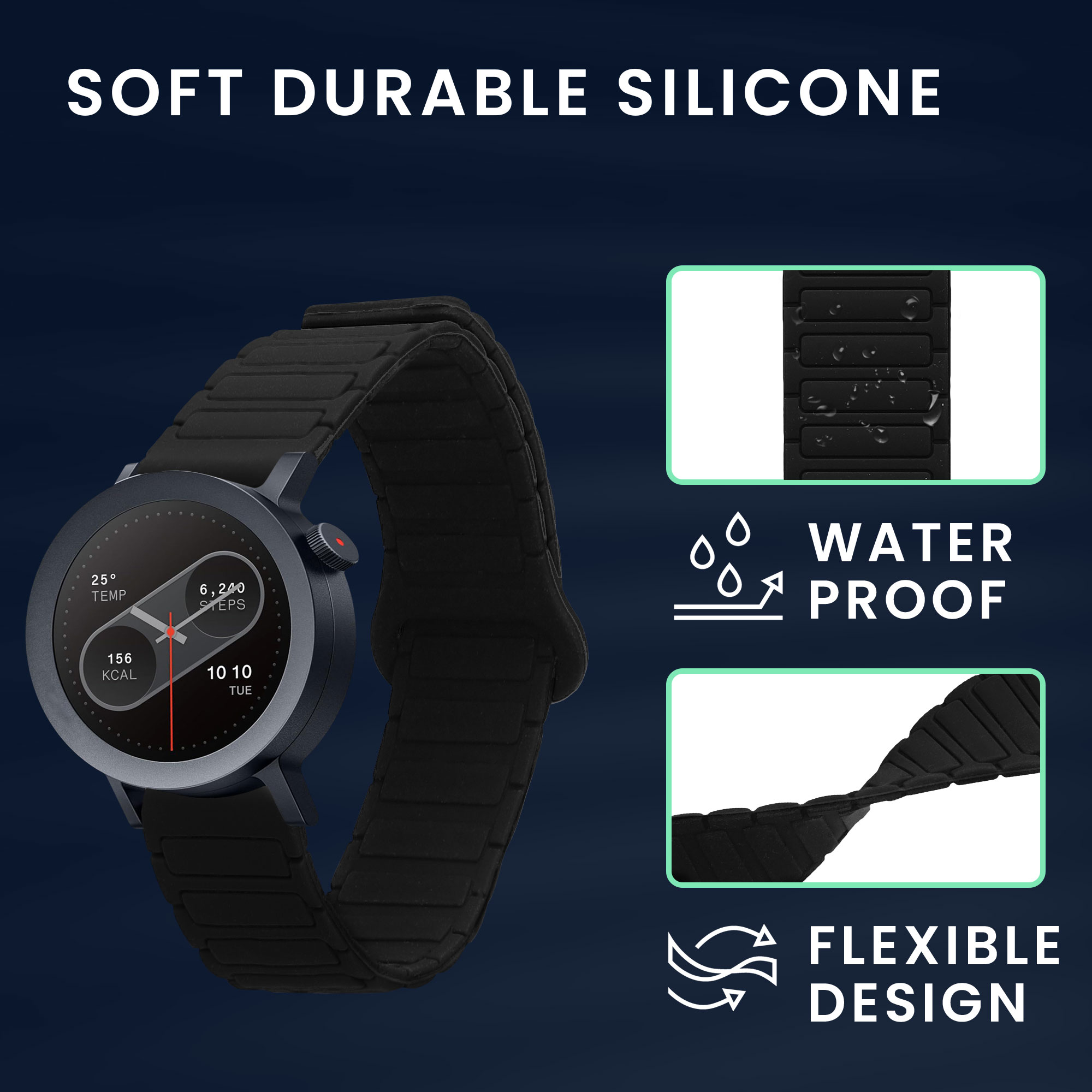 Řemínek na hodinky kwmobile silikonový pro CMF Watch Pro 2 / Watch Pro 1, černá