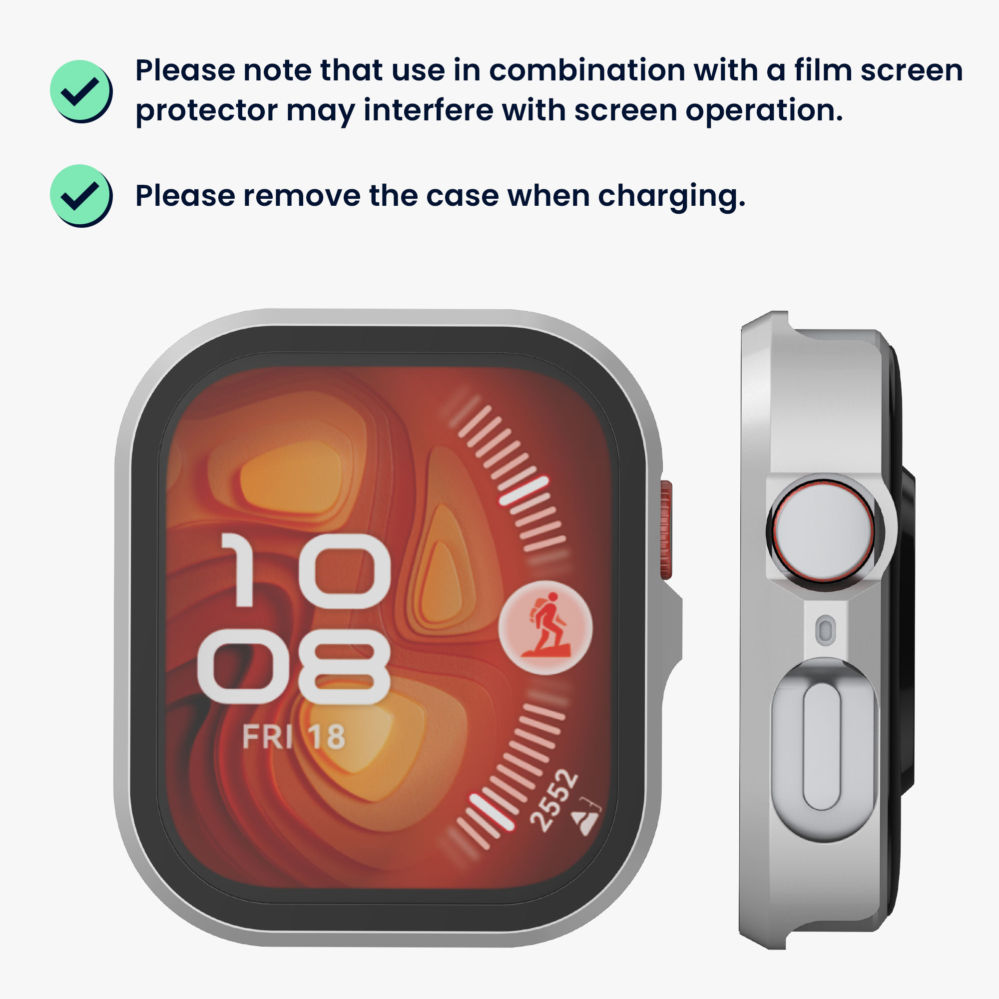 Ochranný kryt hodinky Huawei Watch Fit 4 Pro tvrzené sklo sada 2 ks černá/stříbrná kwmobile