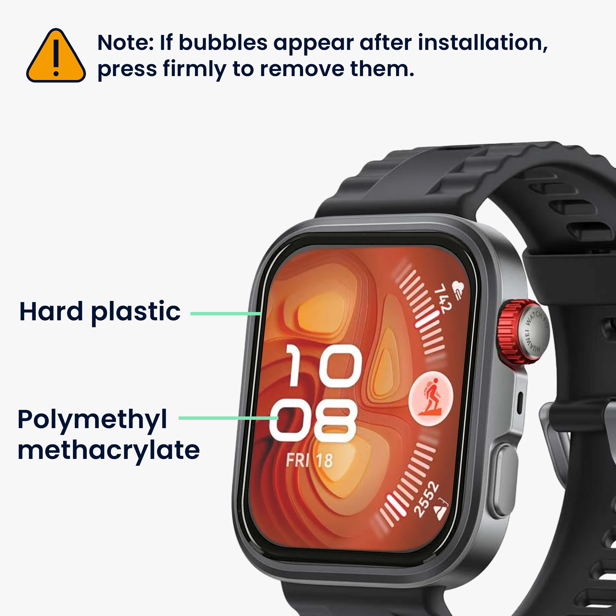 Ochranná fólie hodinky Huawei Watch Fit 4 Pro sada 2 ks 2x Smart Protector Anti-Fingerprint kwmobile