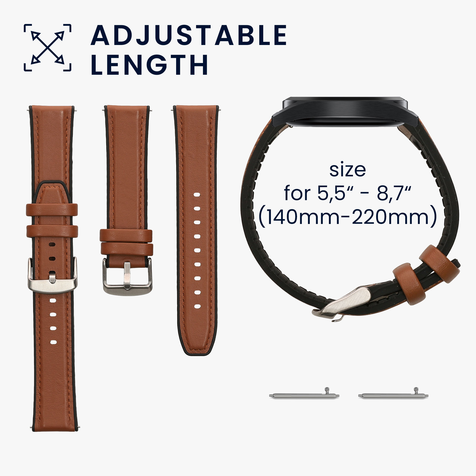 Řemínek 22mm Amazfit Bip 6/Bip 5 Unity/Bip 5/GTS 3/Balance 2... 22mm kwmobile TPU hnědý/černý