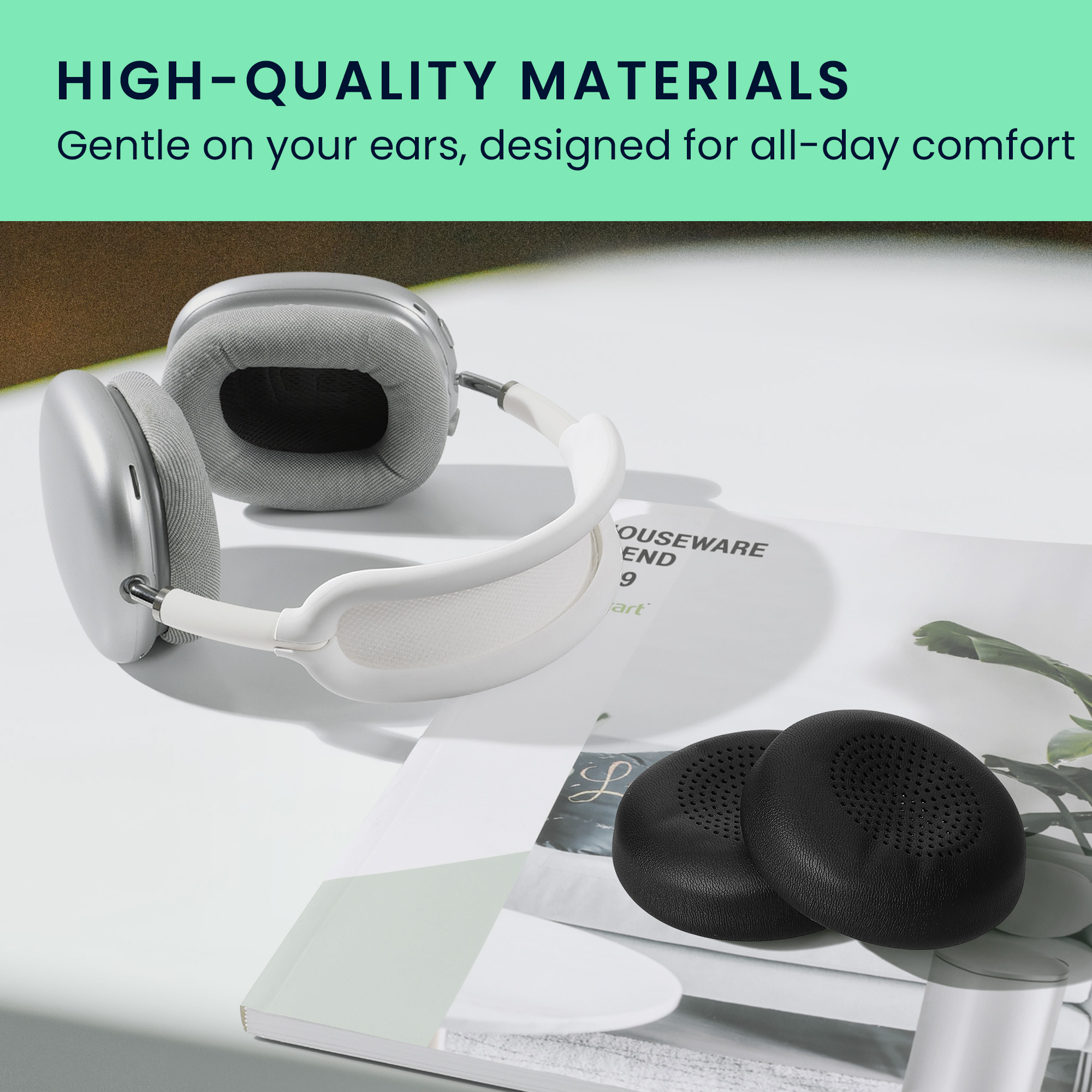 Náhradní náušníky kwmobile - 2 ks - Logitech Zone 900 / Zone Wireless Plus - černá