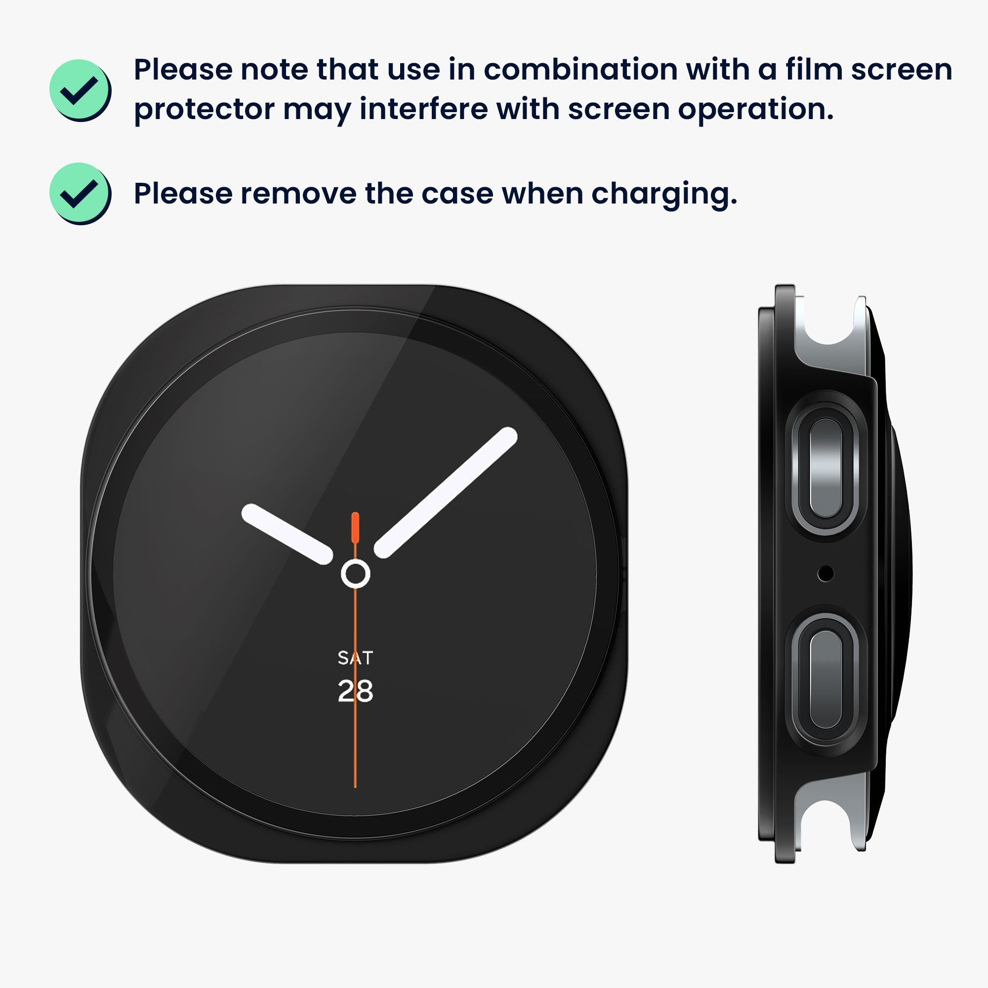 2x obal s ochranným sklem pro Samsung Galaxy Watch 8 (44mm) kwmobile - černá / stříbrná