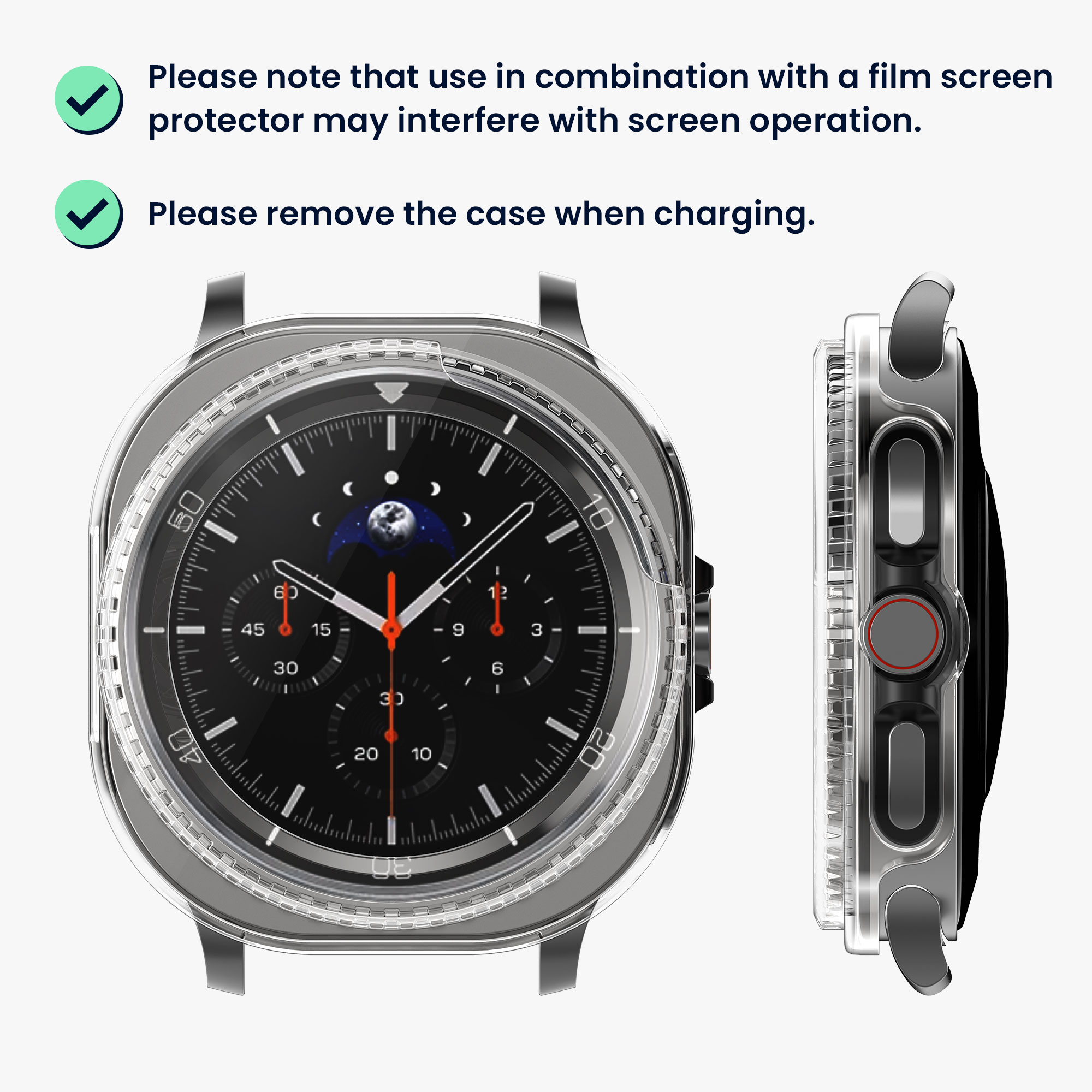 2x obal s ochranným sklem pro Samsung Galaxy Watch 8 Classic (46mm) kwmobile - transparentní / černá