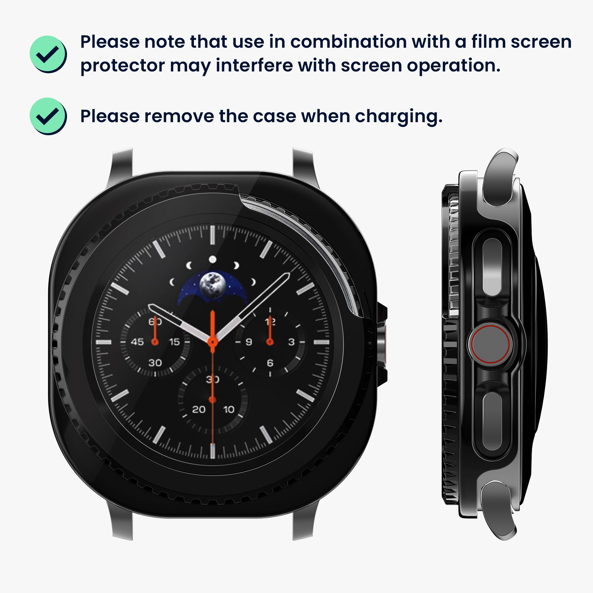 2x Ochranné sklo na hodinky Galaxy Watch 8 Classic (46mm) kwmobile černý/stříbrný