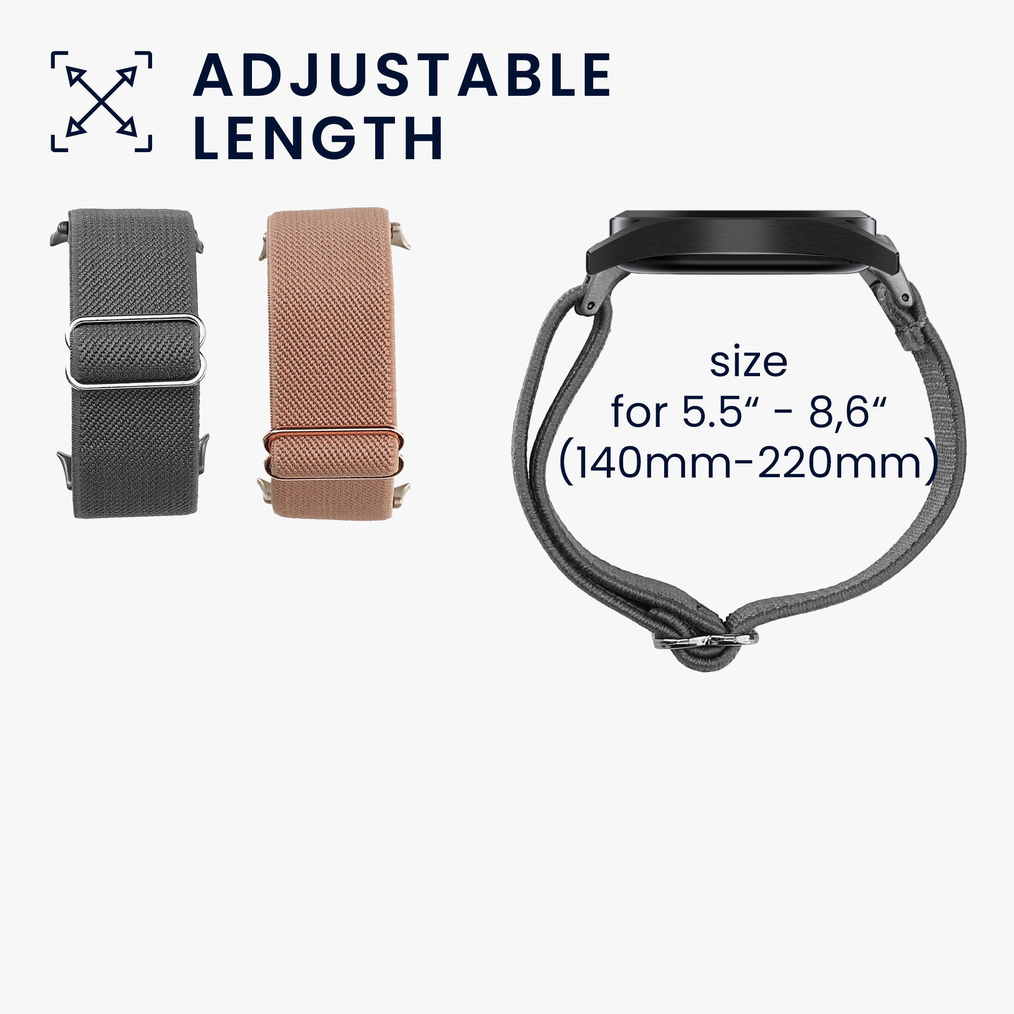 Nylonový řemínek Huawei Watch D2 sada 2 ks tmavě šedá/pudrová růžová kwmobile