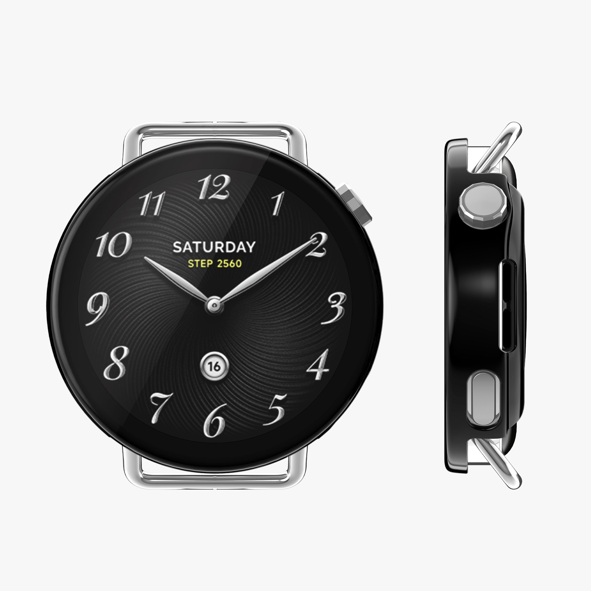 2x obal s ochranným sklem pro Xiaomi Watch S4 41mm kwmobile silikonové - černá / stříbrná