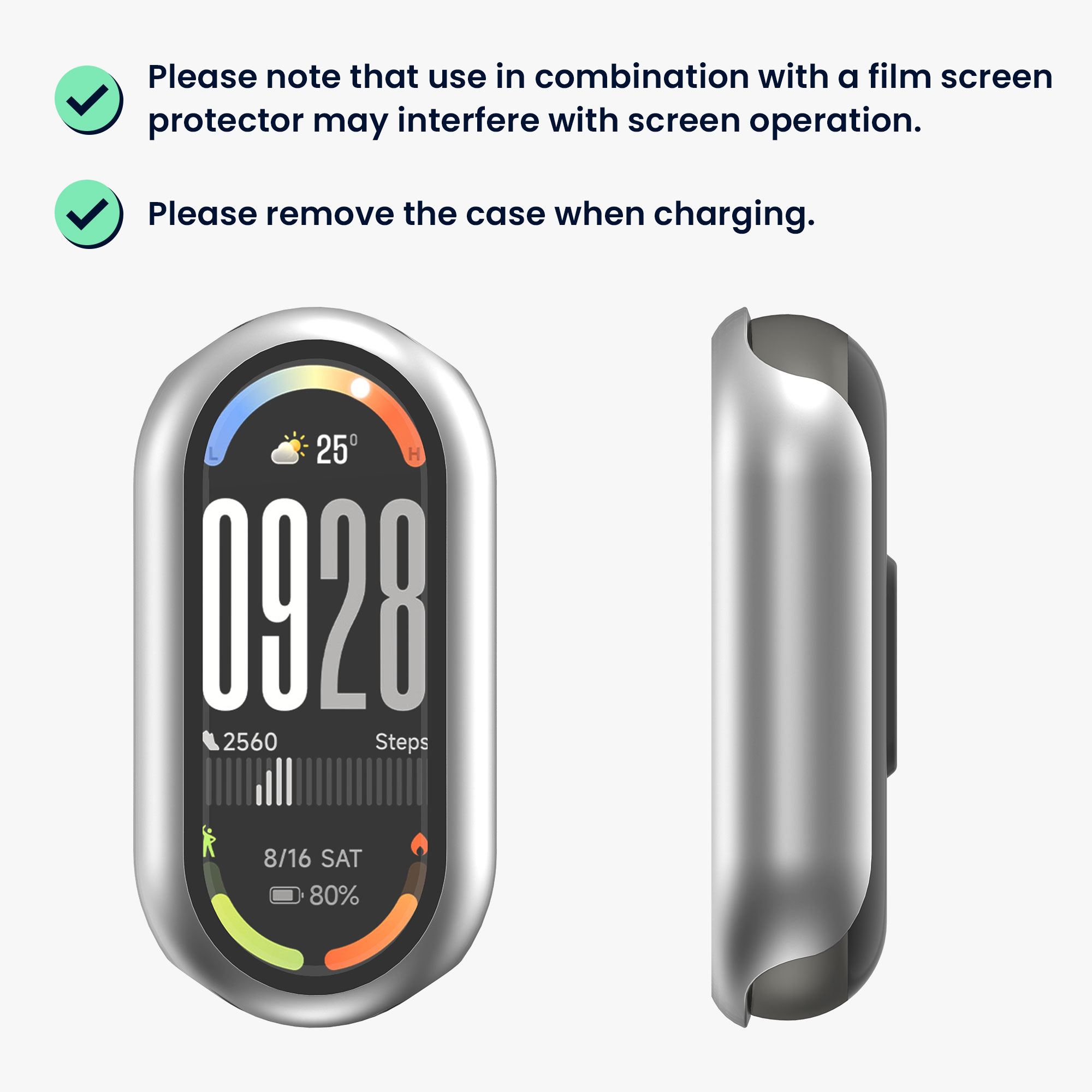 2 ks Kryt s ochranou displeje kwmobile Xiaomi Mi, stříbrná / metalická růžová