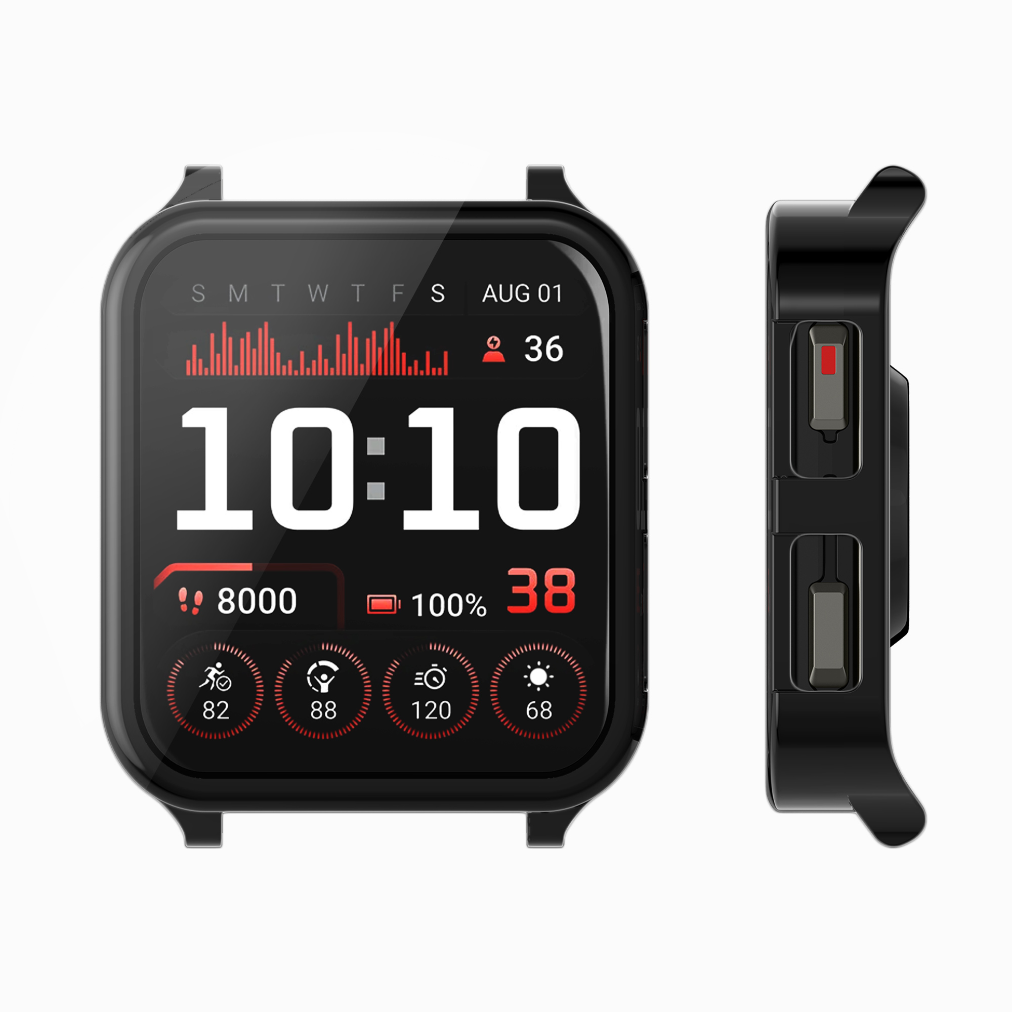 Kryt s ochranou displeje pro Garmin Venu X1, 2 ks kwmobile ‑ černá / stříbrná