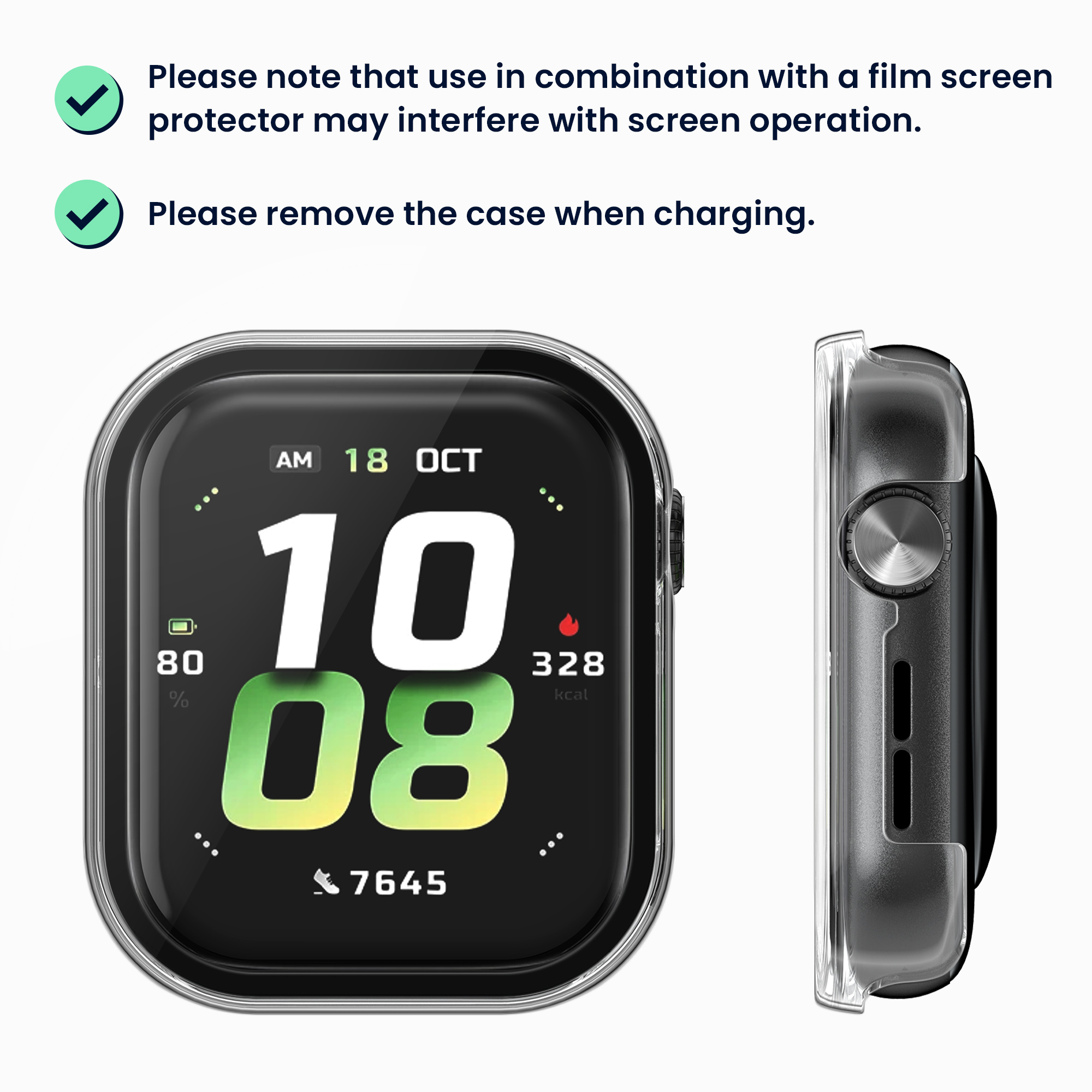 Kryt s ochranným sklem kwmobile pro HONOR Watch 5 - 2 ks - transparentní / černá