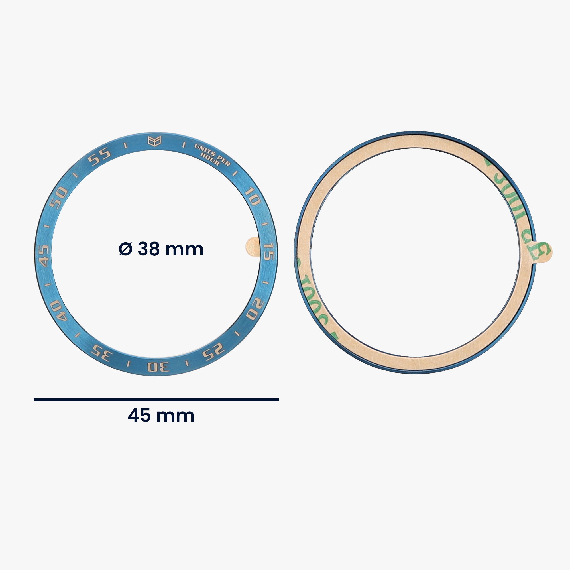 Ochranný rámeček pro Samsung Galaxy Watch 7 44mm kwmobile hliníkové - modrá / bílá
