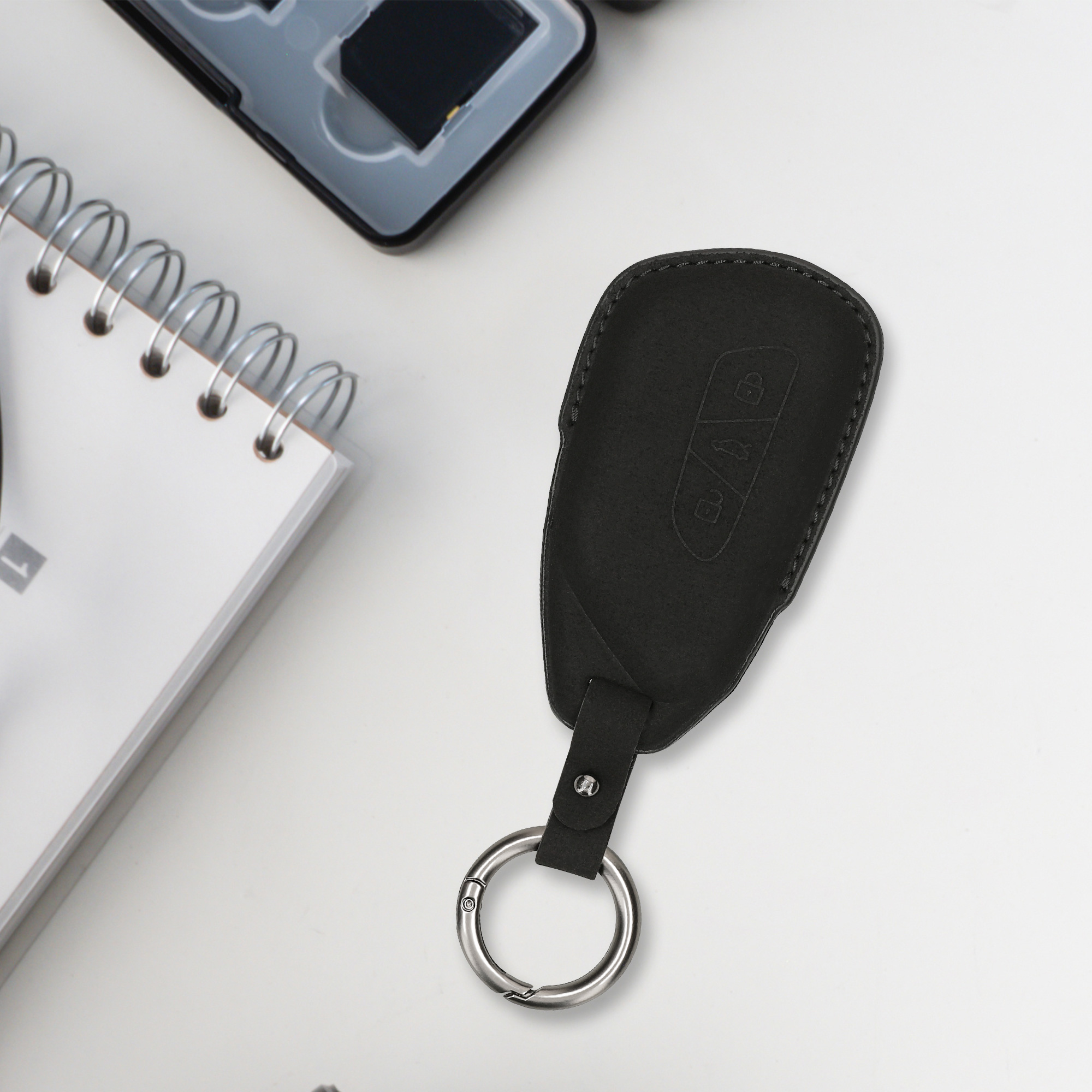 Pouzdro na klíč od auta kwmobile pro VW Golf 8, ID.3/ID.4/ID.5/ID.7, Seat/Škoda/Cupra - matně černá