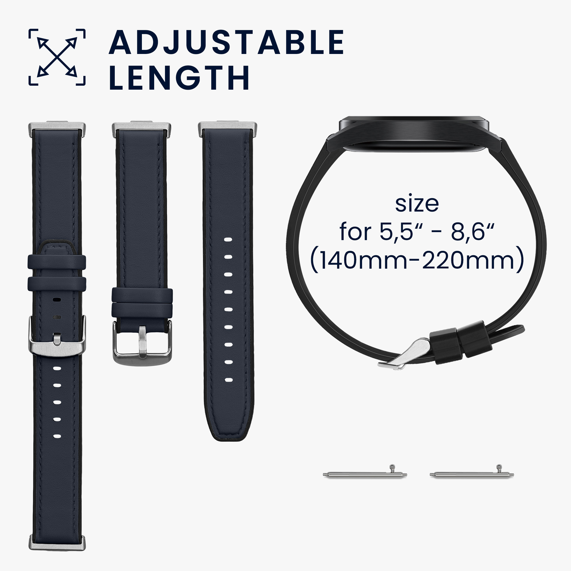 Řemínek pro Huawei Watch Fit 3 / Fit 4 kwmobile silikonové - tmavě modrá