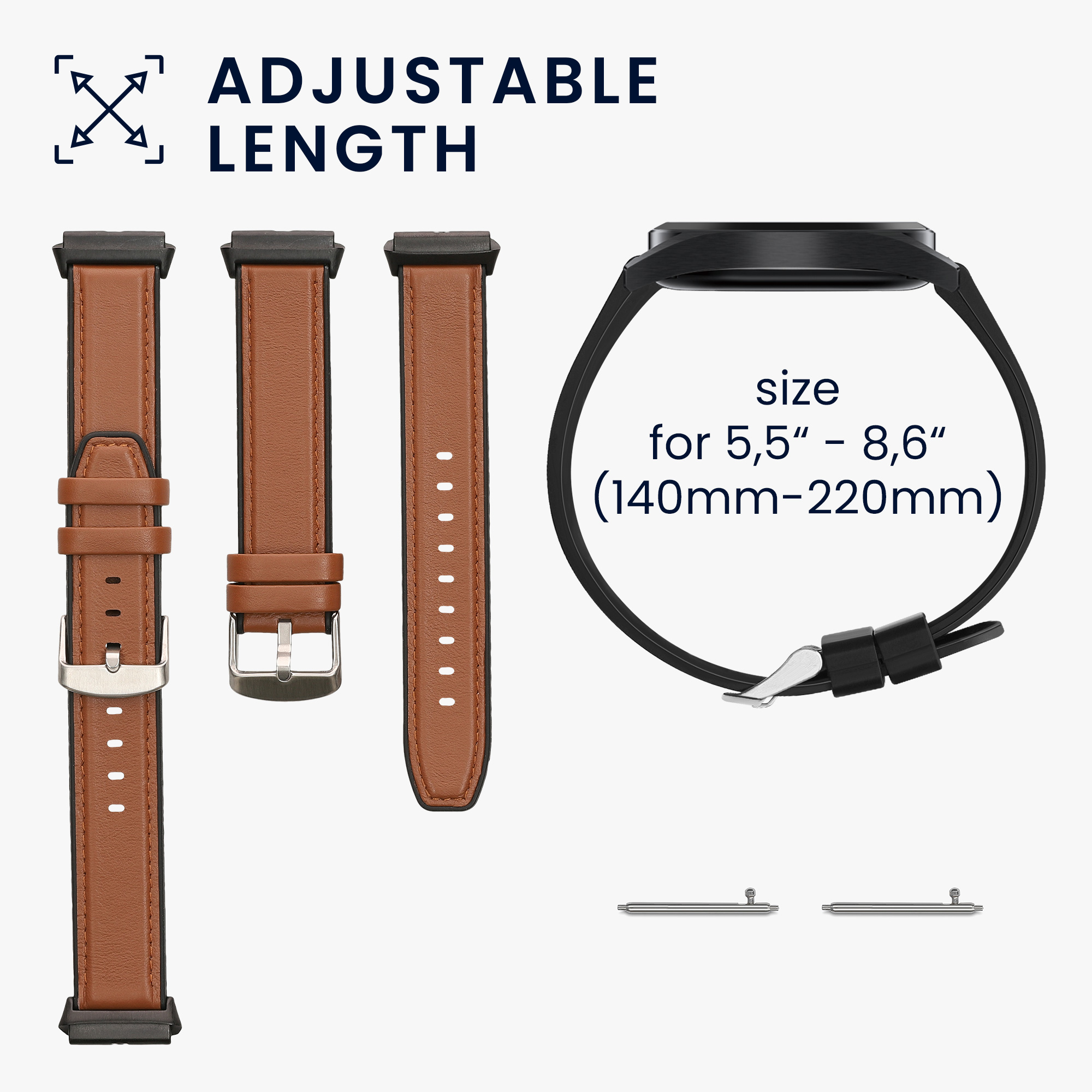 kwmobile řemínek k hodinkám Redmi Watch 3 Active / Redmi Watch 3 Lite - hnědá / černá