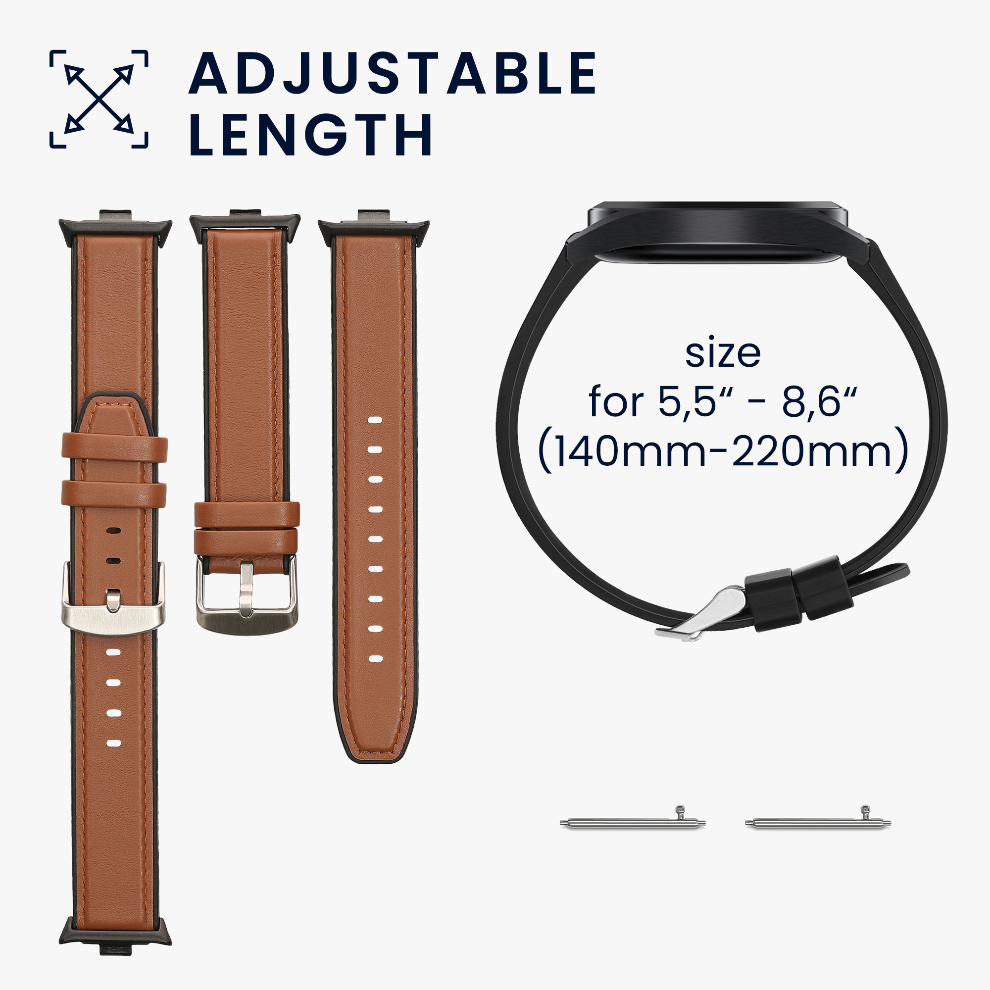 kwmobile řemínek k hodinkám Redmi Watch 5 & 4 / Smart - hnědá / černá