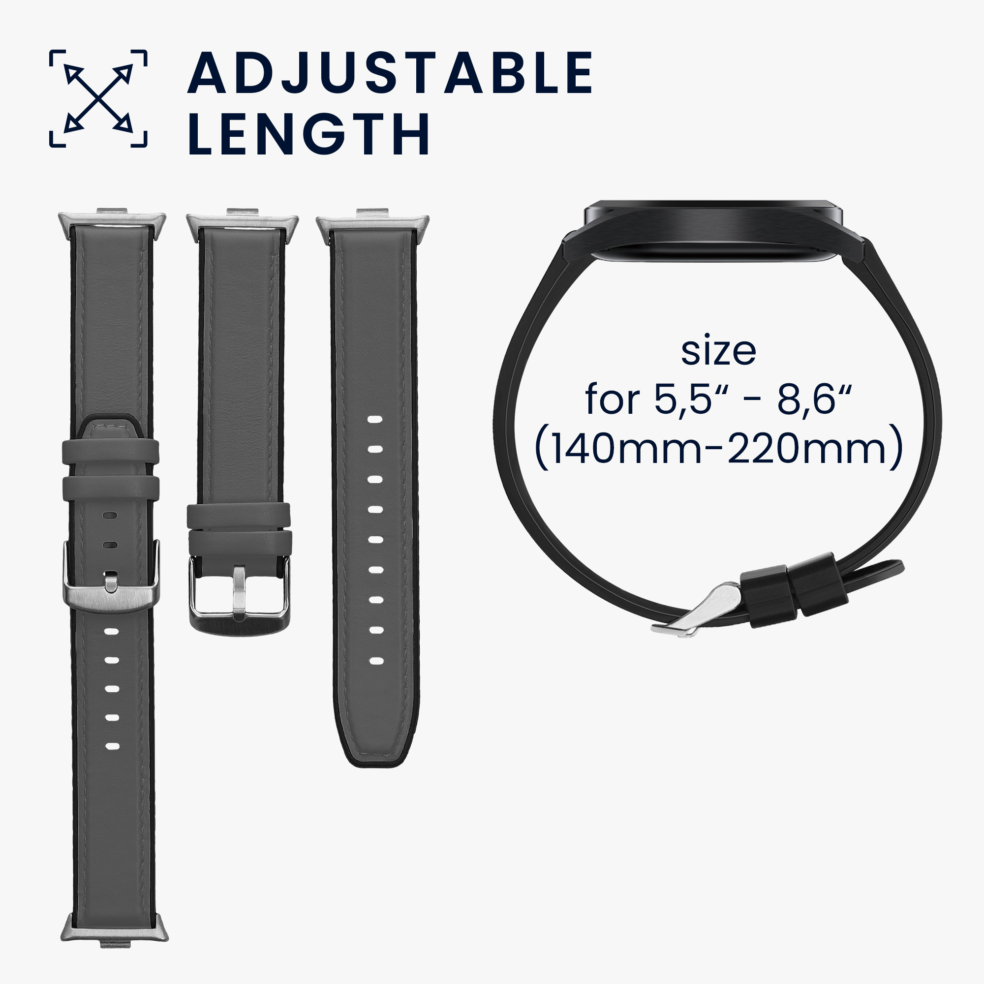 Řemínek pro Xiaomi Redmi Watch 5 & 4 / Smart Band 8 Pro / Smart Band 9 Pro kwmobile silikonové - šedá